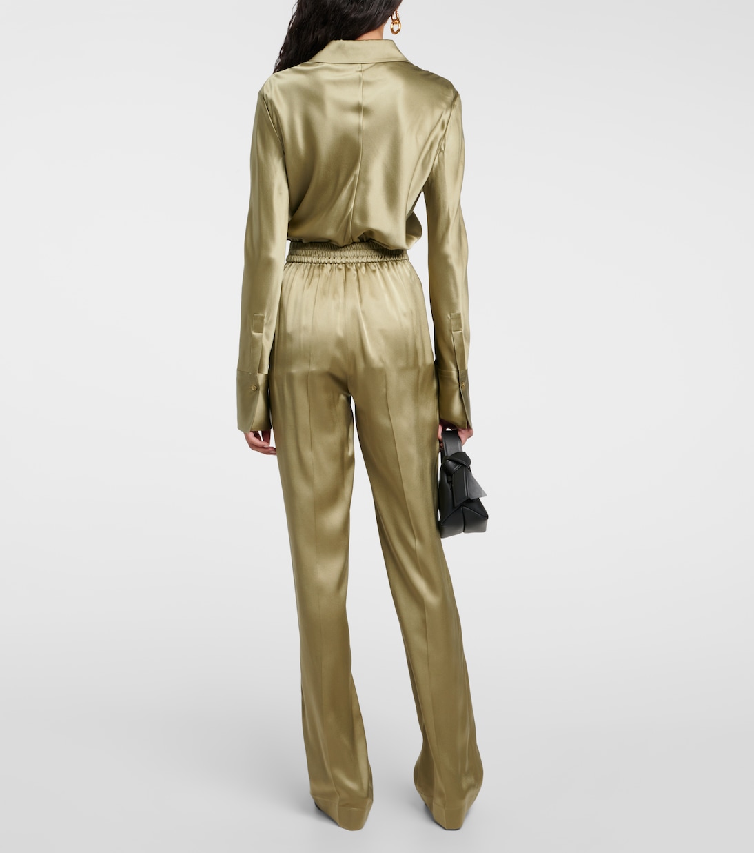 Light Green Pure Soft Silk Pant Straight