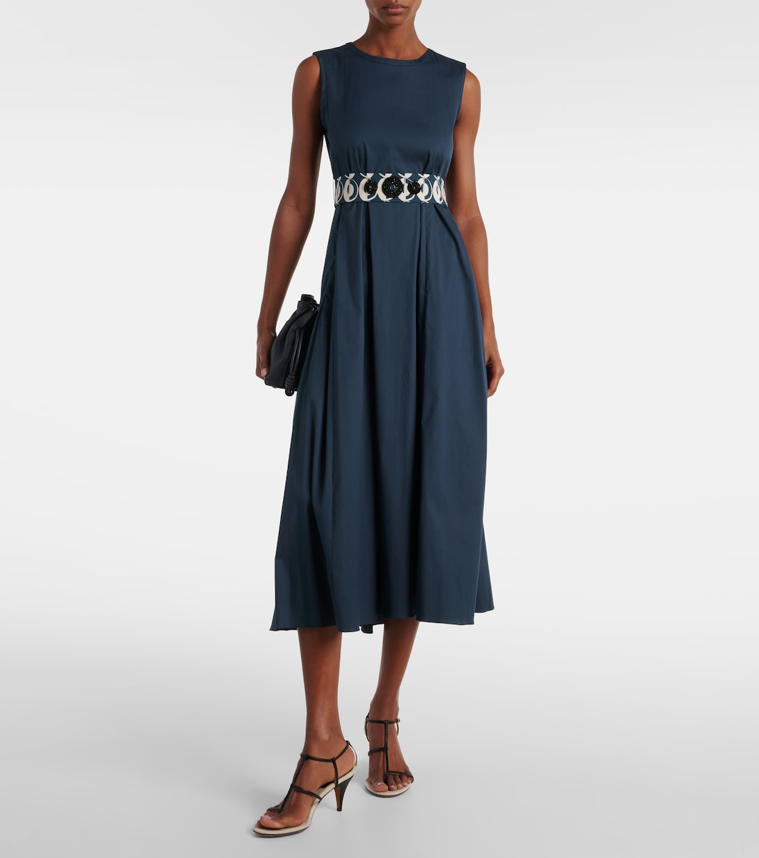 MAX-261622106 MSTAFFETTO SAND POPLIN DRESS