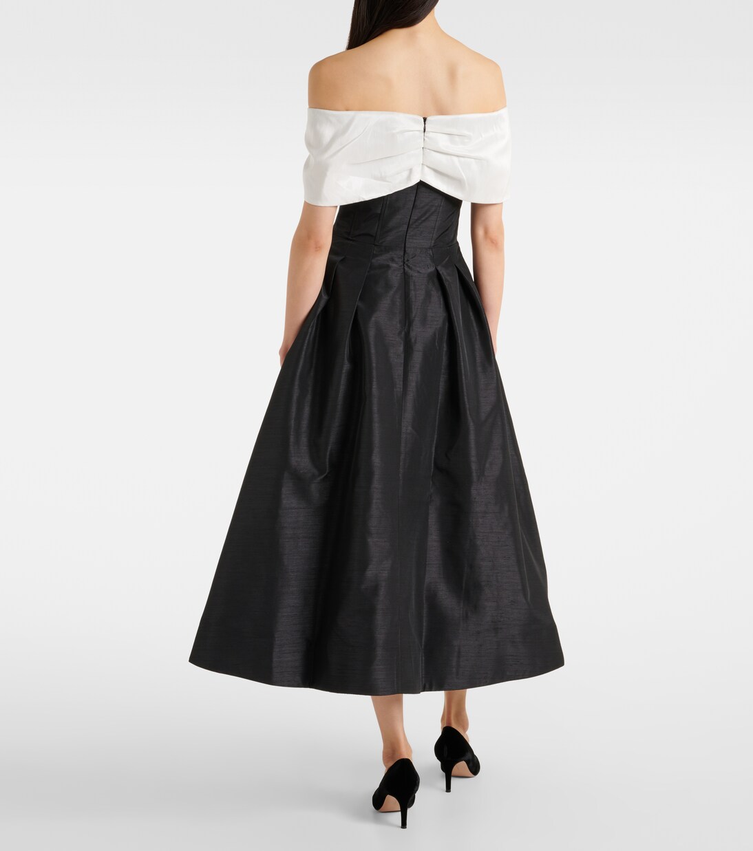 Eloisa Off Shoulder Midi - Black/White