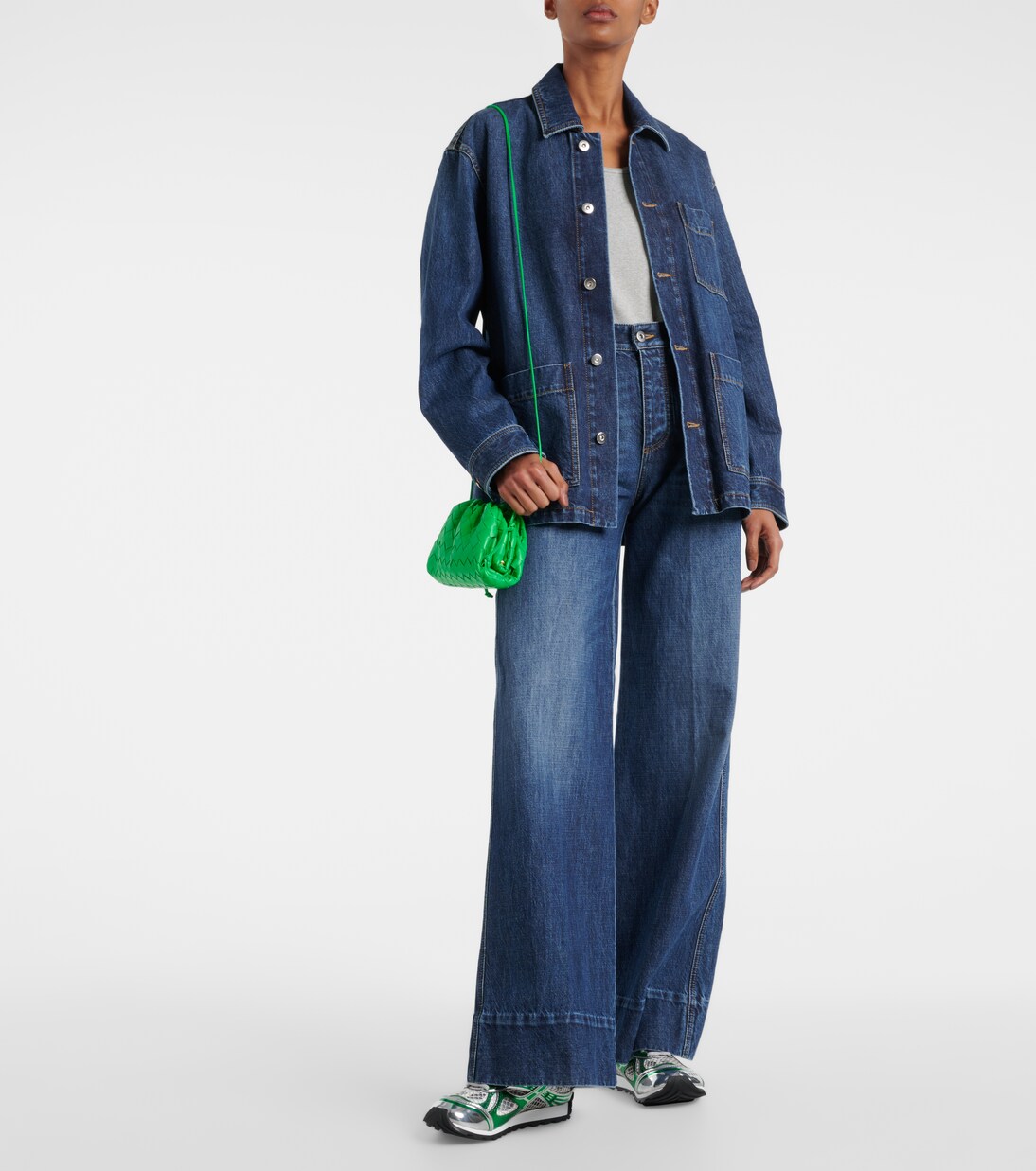 Orbit mesh running shoes in silver Bottega Mytheresa