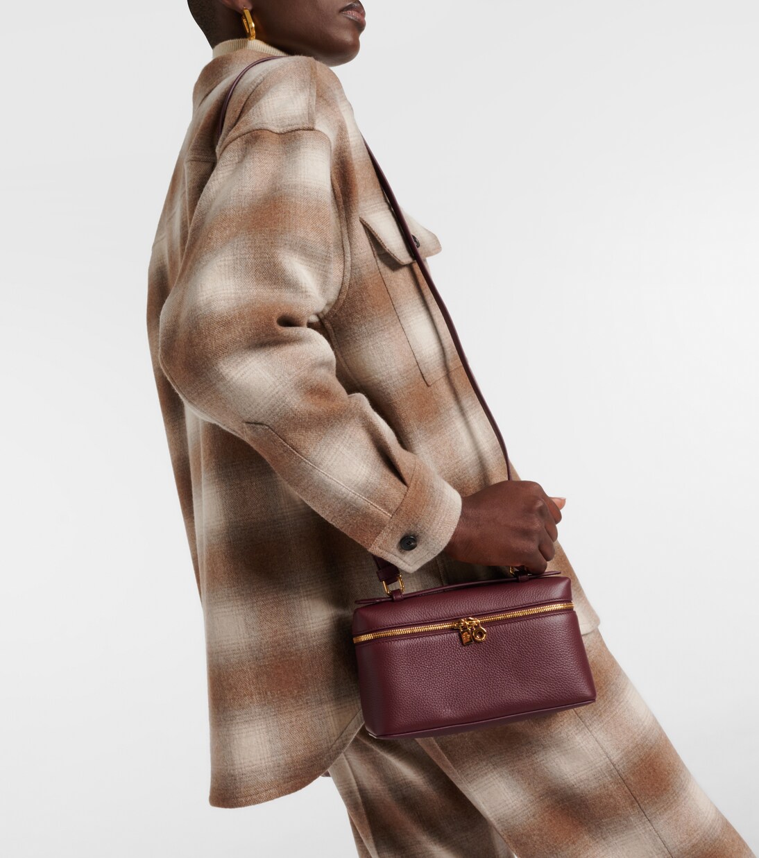 Extra Pocket L19 Small leather tote bag in burgundy - Loro Piana 