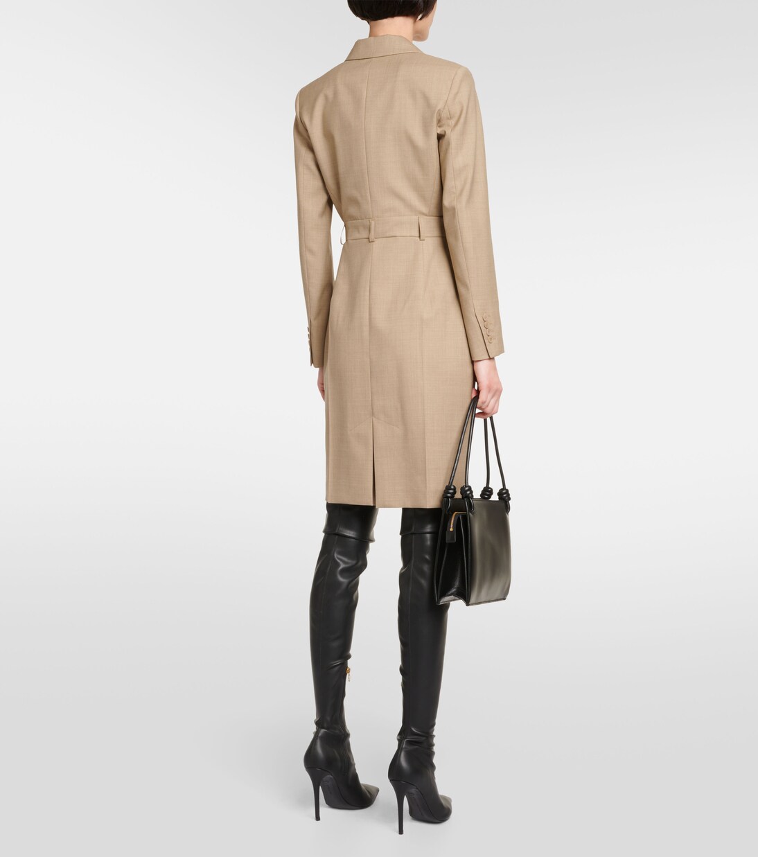 Odessa virgin wool blazer dress in brown - Max Mara | Mytheresa