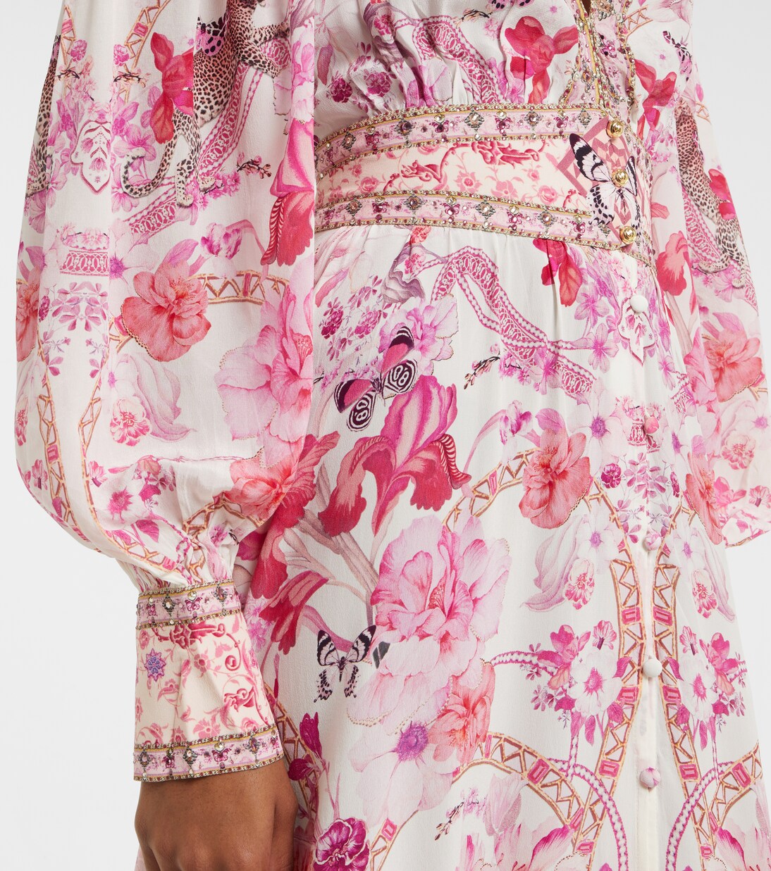 Camelia Pink Floral Embroidered Maxi Dress main image 0