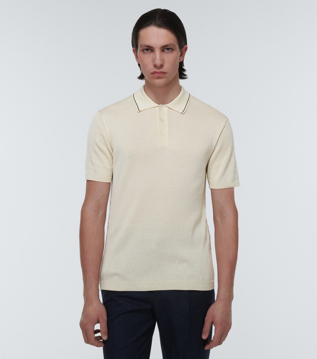 knit cotton polo