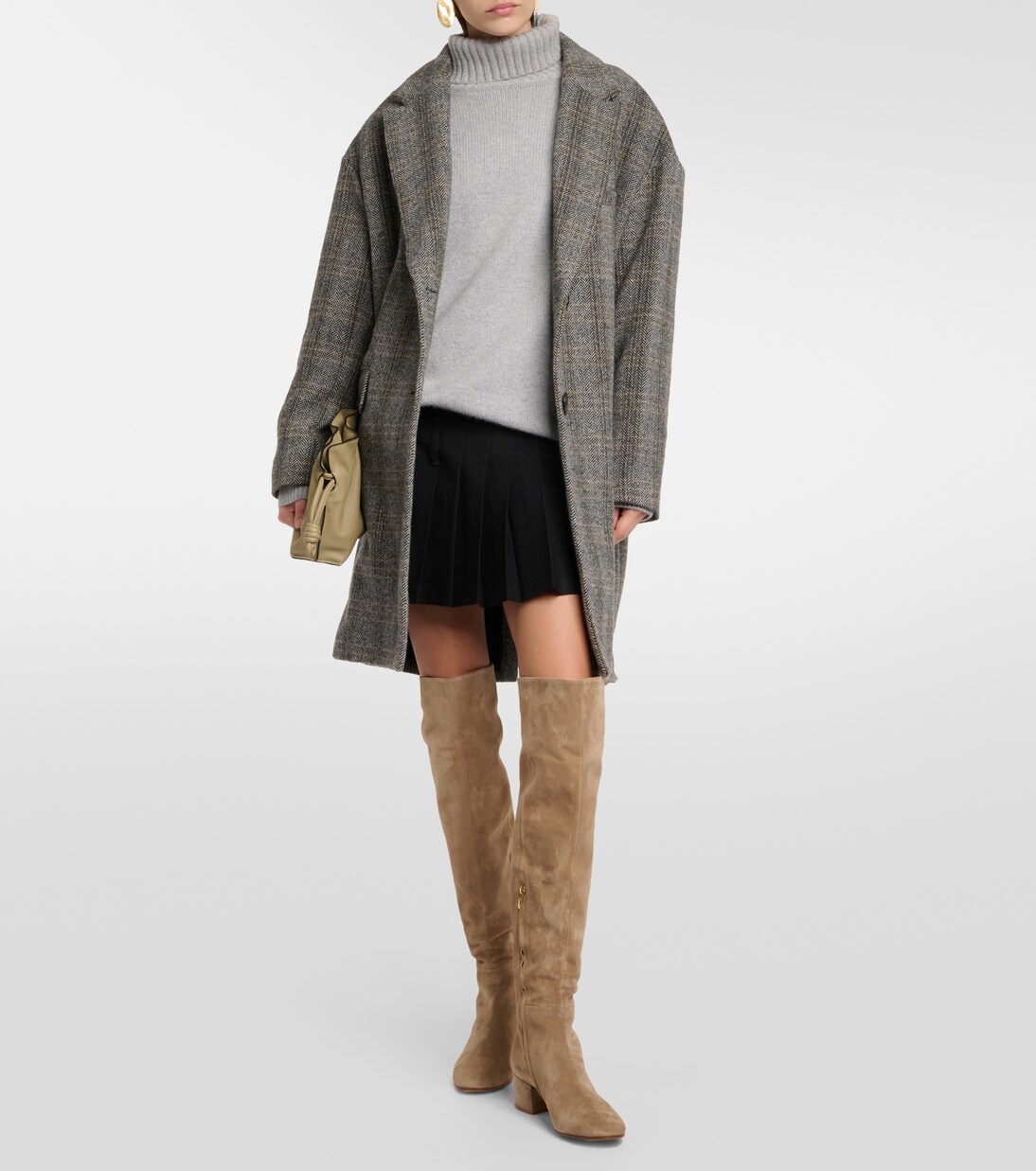 Rolling suede over-the-knee boots in brown - Gianvito Rossi 