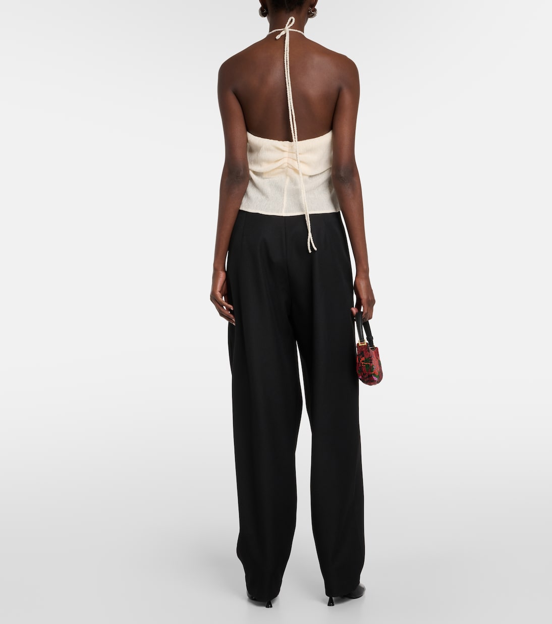 Embellished halterneck top in white - Magda Butrym | Mytheresa