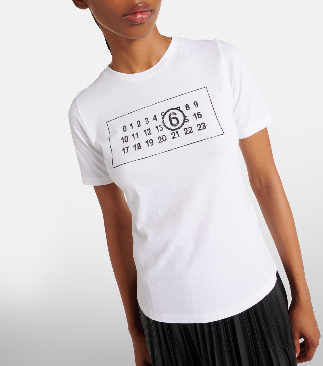 Bedrucktes T-Shirt aus Baumwoll-Jersey in Weiß - MM 6 Maison 