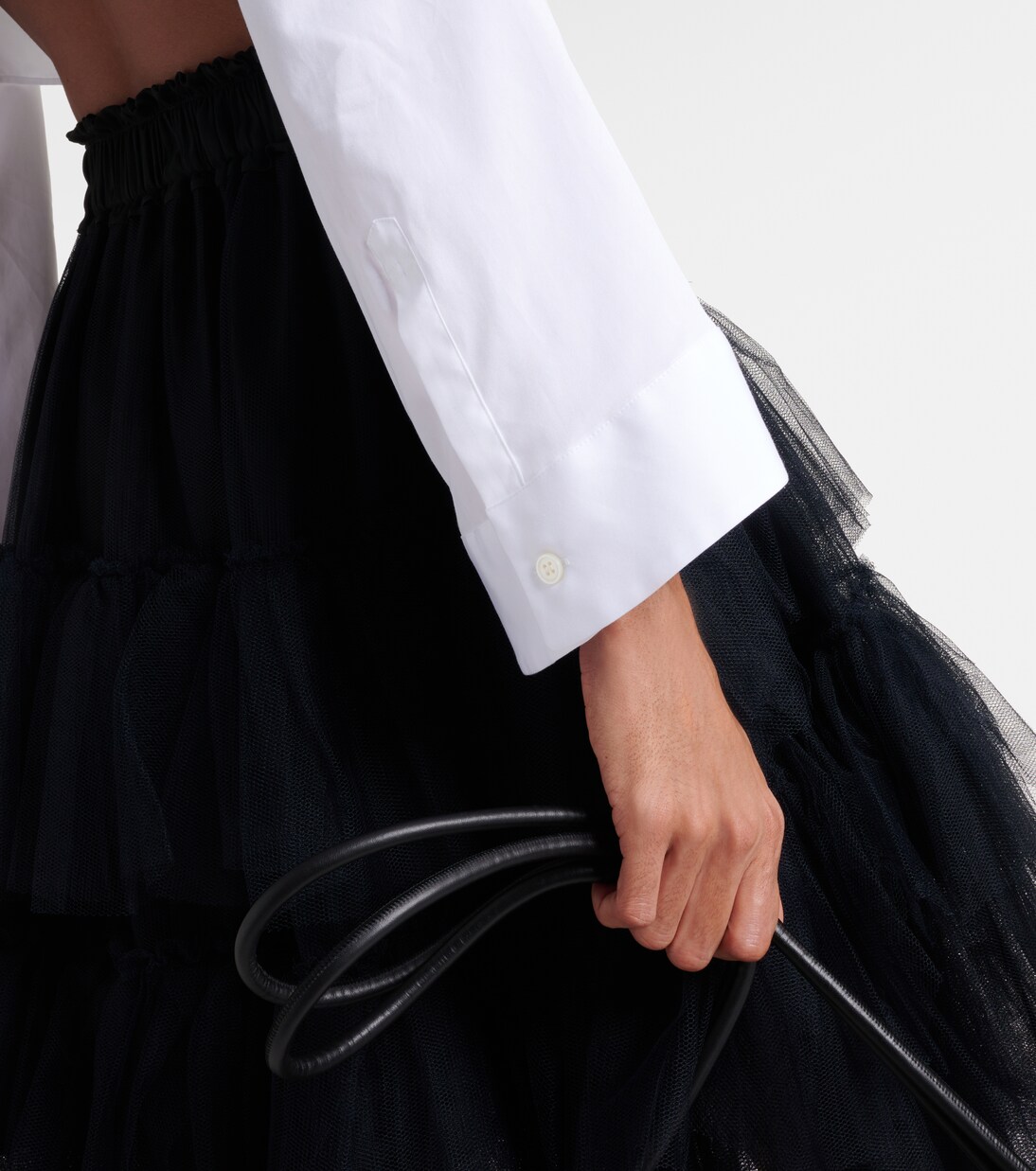 Noir Kei Ninomiya Cotton Ponte T Shirt Tees 300046477blk main image 1