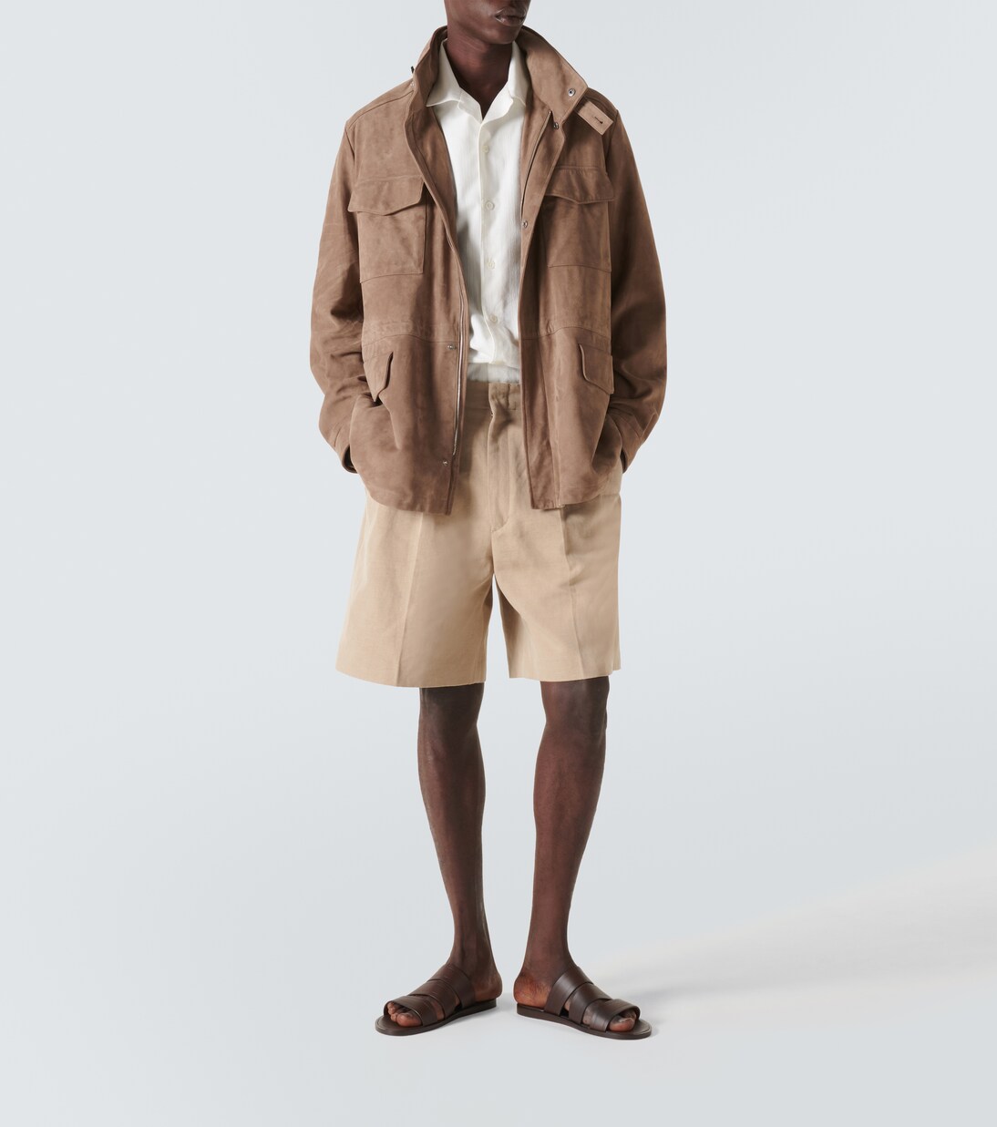 Traveller suede jacket in beige - Loro Piana | Mytheresa