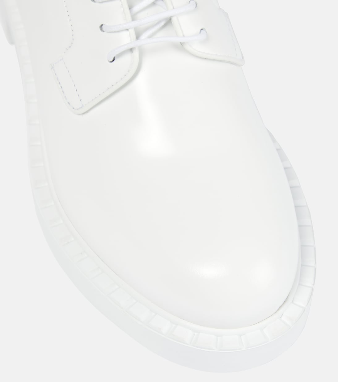 Leather Derby shoes in white Prada Mytheresa