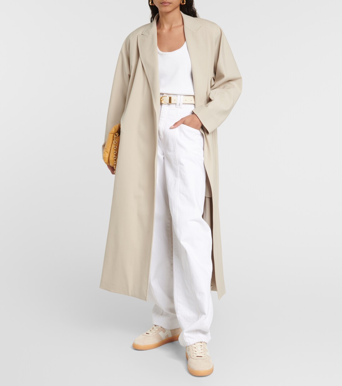 H647 leather-trimmed suede sneakers in beige - Hogan | Mytheresa 