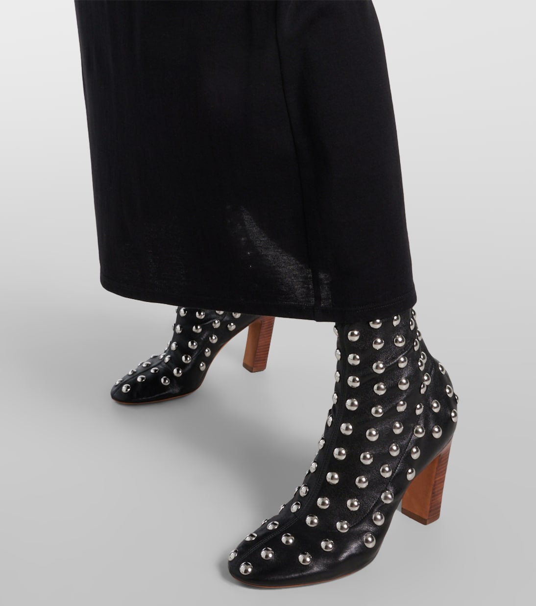 Apollo 85 studded leather ankle boots in black Khaite Mytheresa