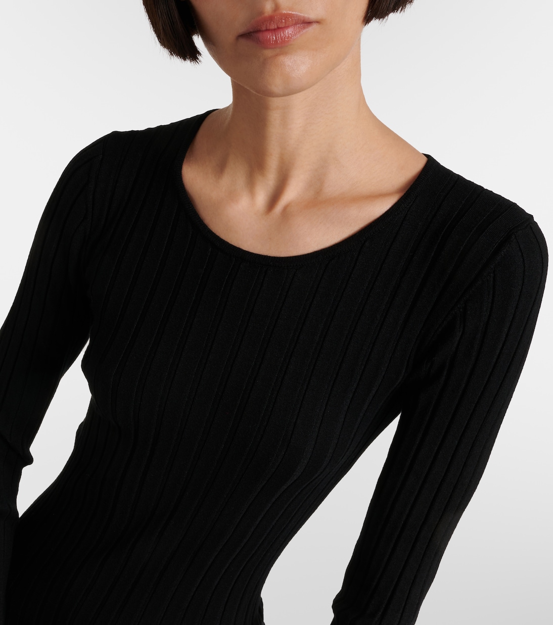 Dolce & Gabbana Black Wool Sacred Heart Patch Midi Dress