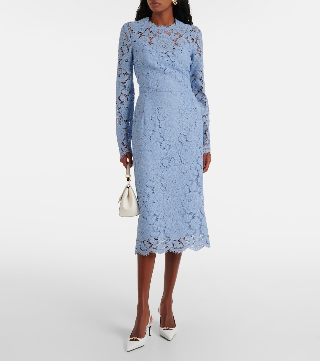 Dolce & Gabbana Brown Floral Lace Maxi Floor Length Dress