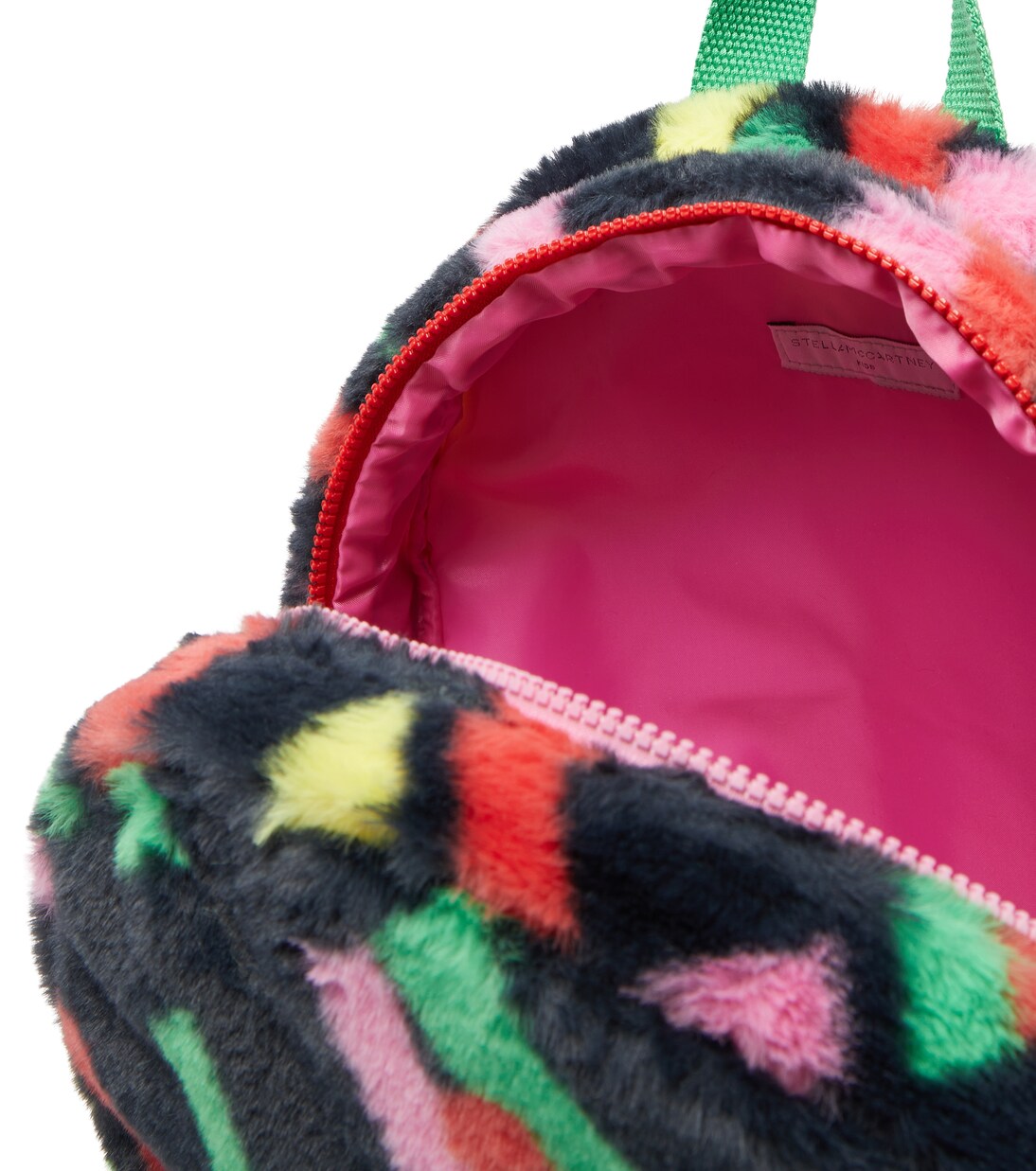 Printed faux fur backpack in multicoloured - Stella Mc Cartney 
