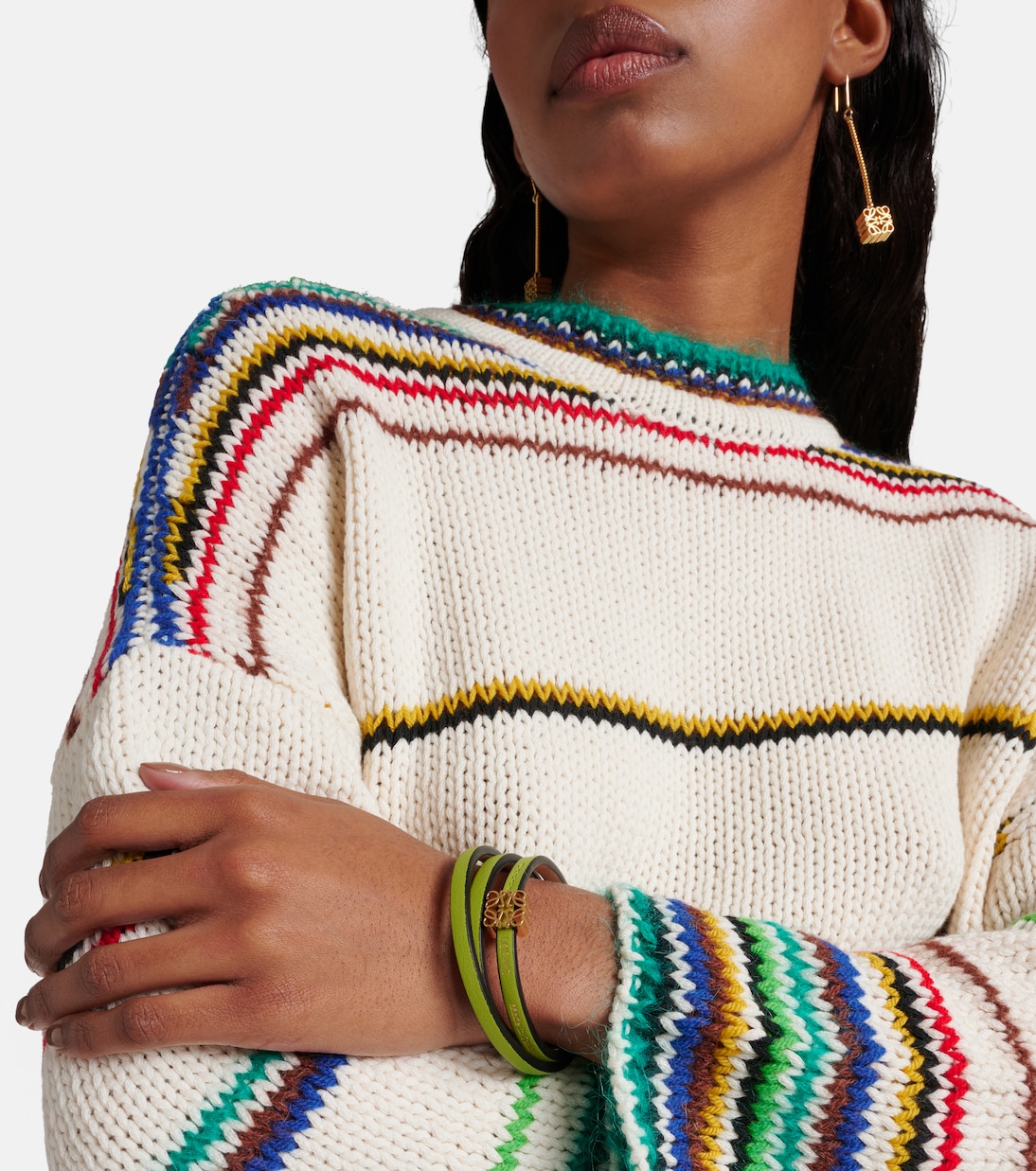 Twist Anagram leather bracelet in brown - Loewe | Mytheresa 