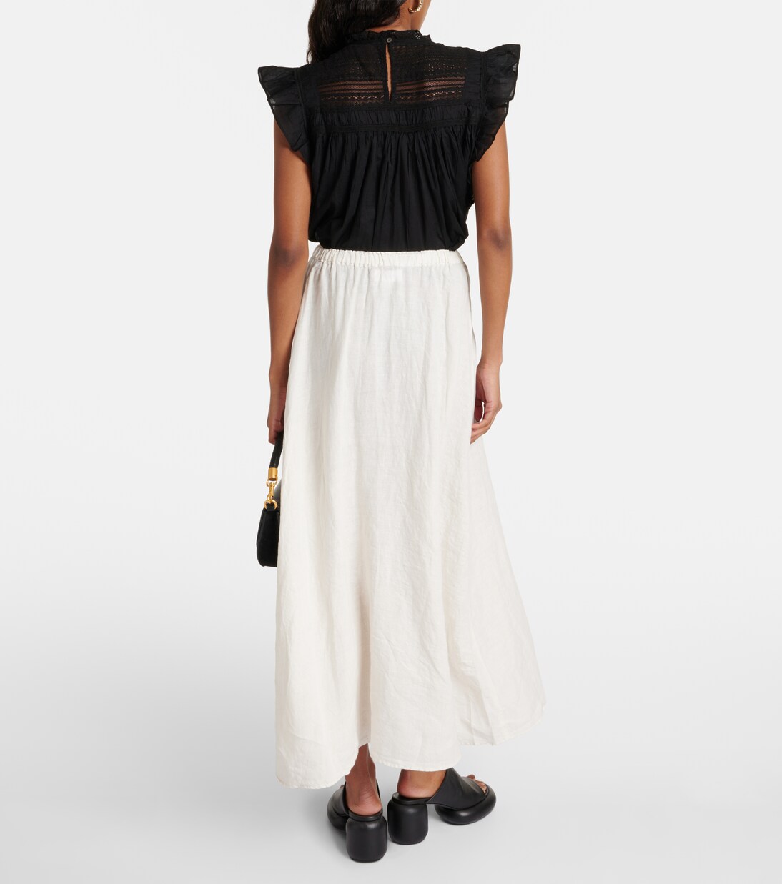 Linen Maxi Skirt Set-Beige