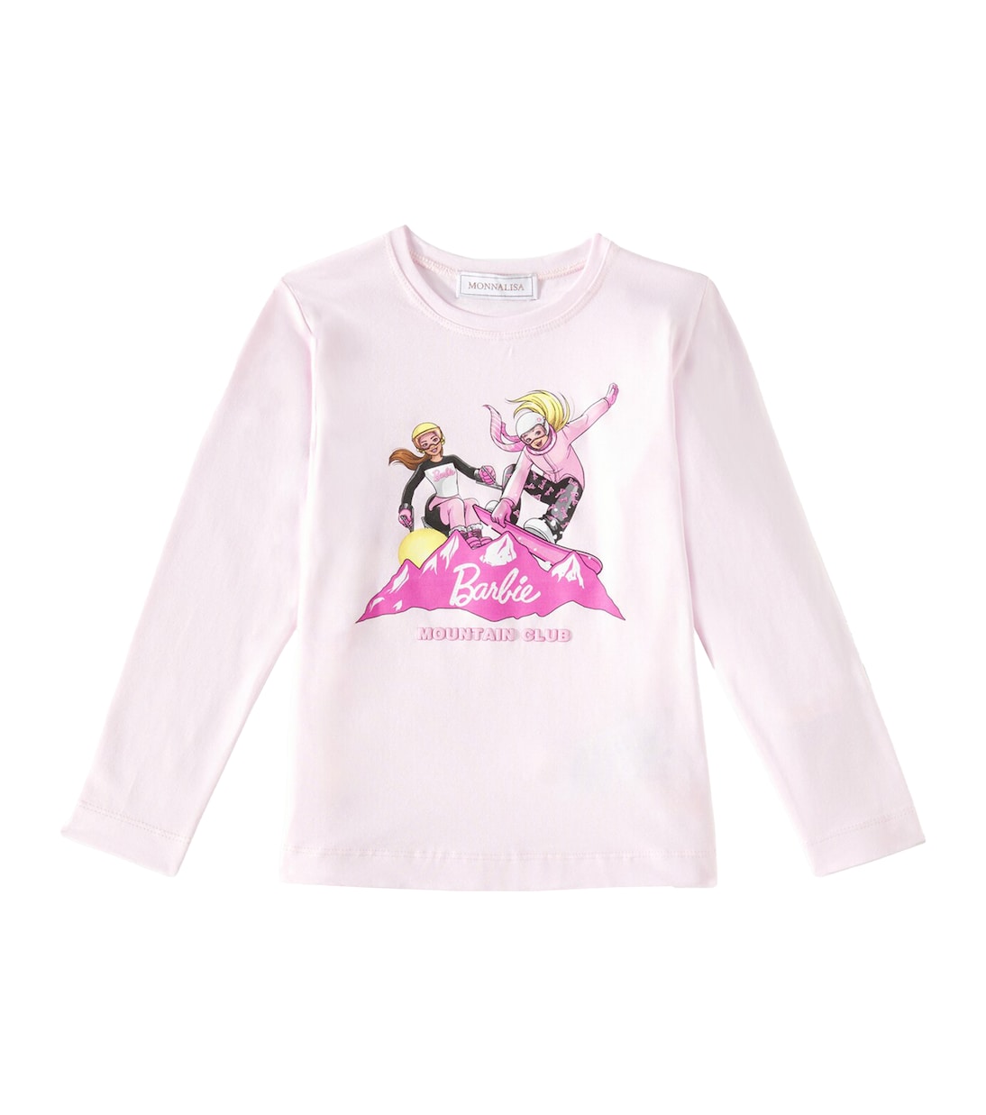 x Barbie® printed cottonblend jersey Tshirt in pink Monnalisa