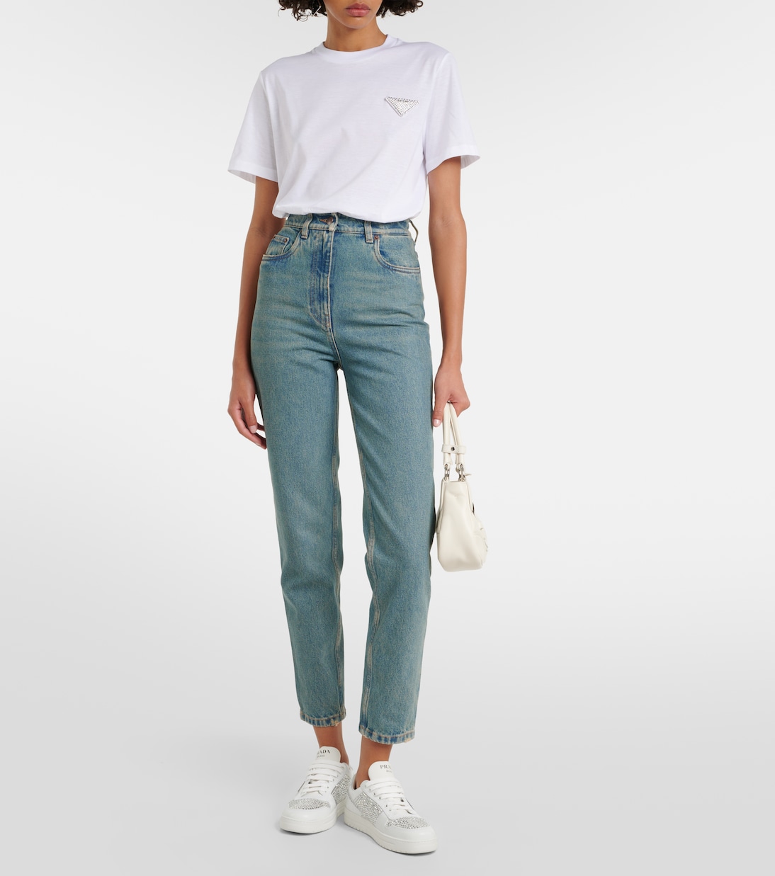 High-Rise Straight Jeans in Blau - Prada | Mytheresa
