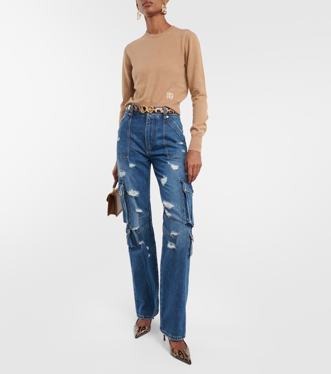 Dolce & Gabbana Beige Cashmere Turtleneck Pullover Sweater