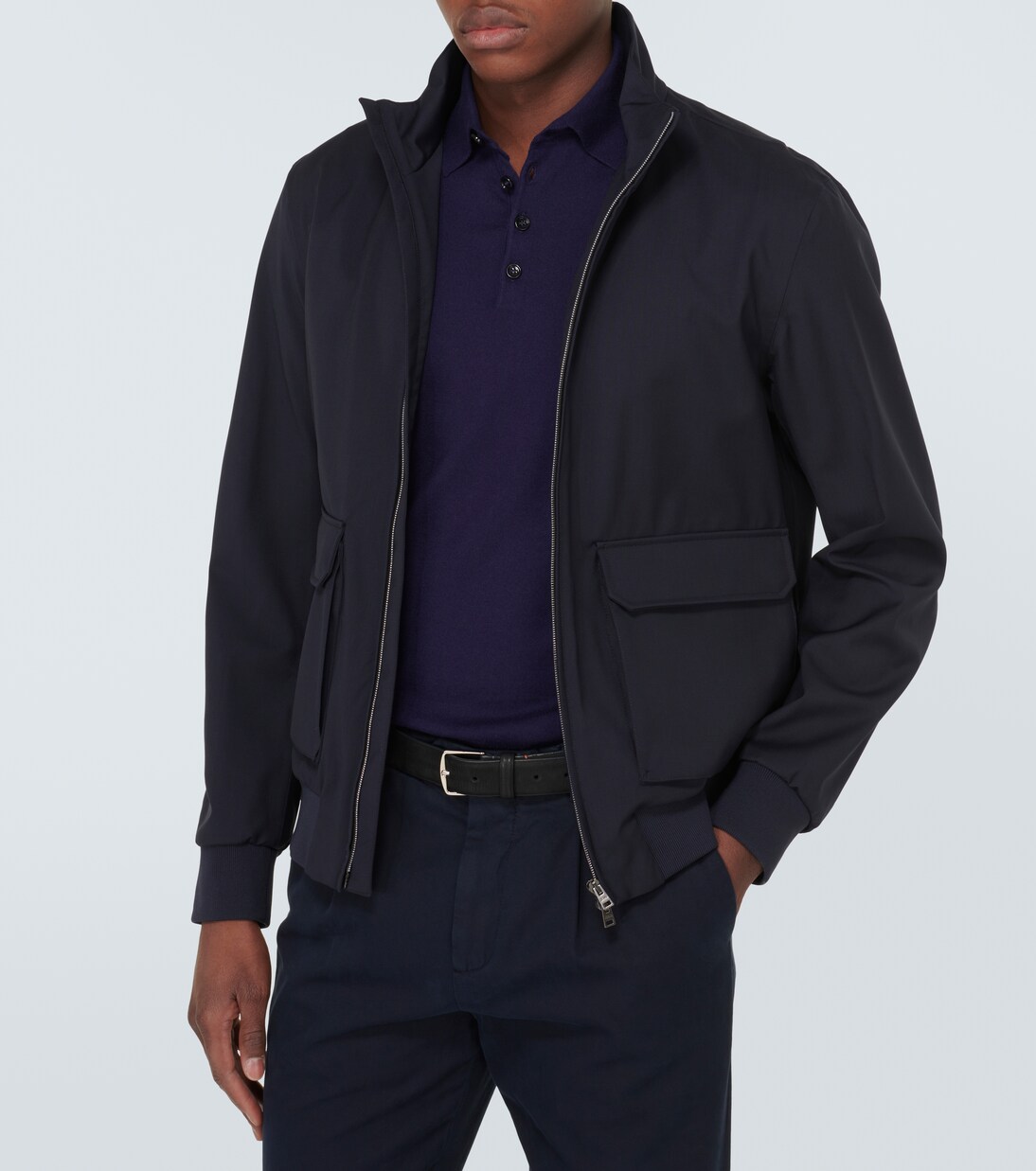 Virgin wool bomber jacket in blue - Herno | Mytheresa