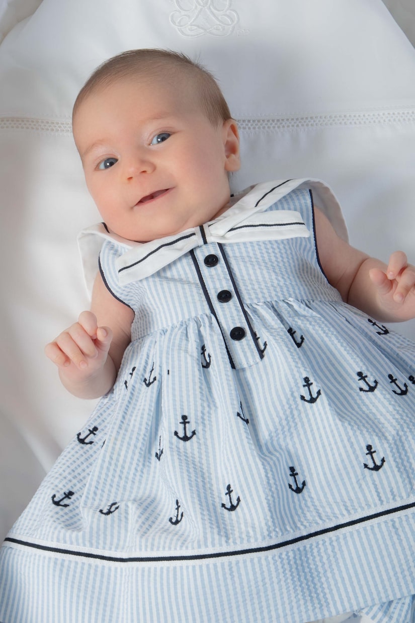 Baby embroidered cotton dress in blue - Patachou | Mytheresa