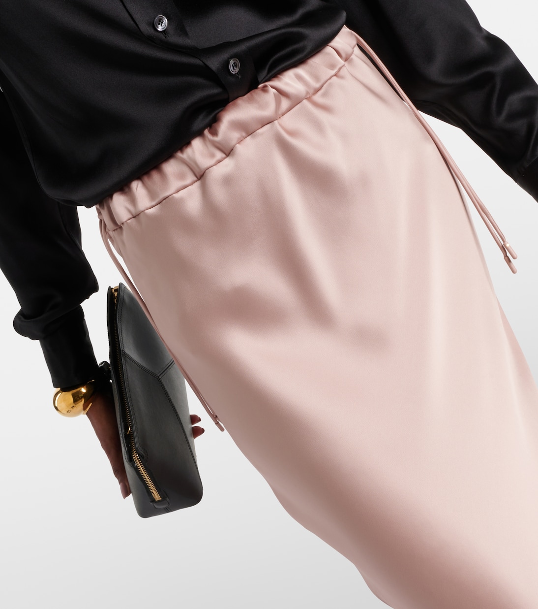 Midirock aus Satin in Schwarz - Max Mara | Mytheresa