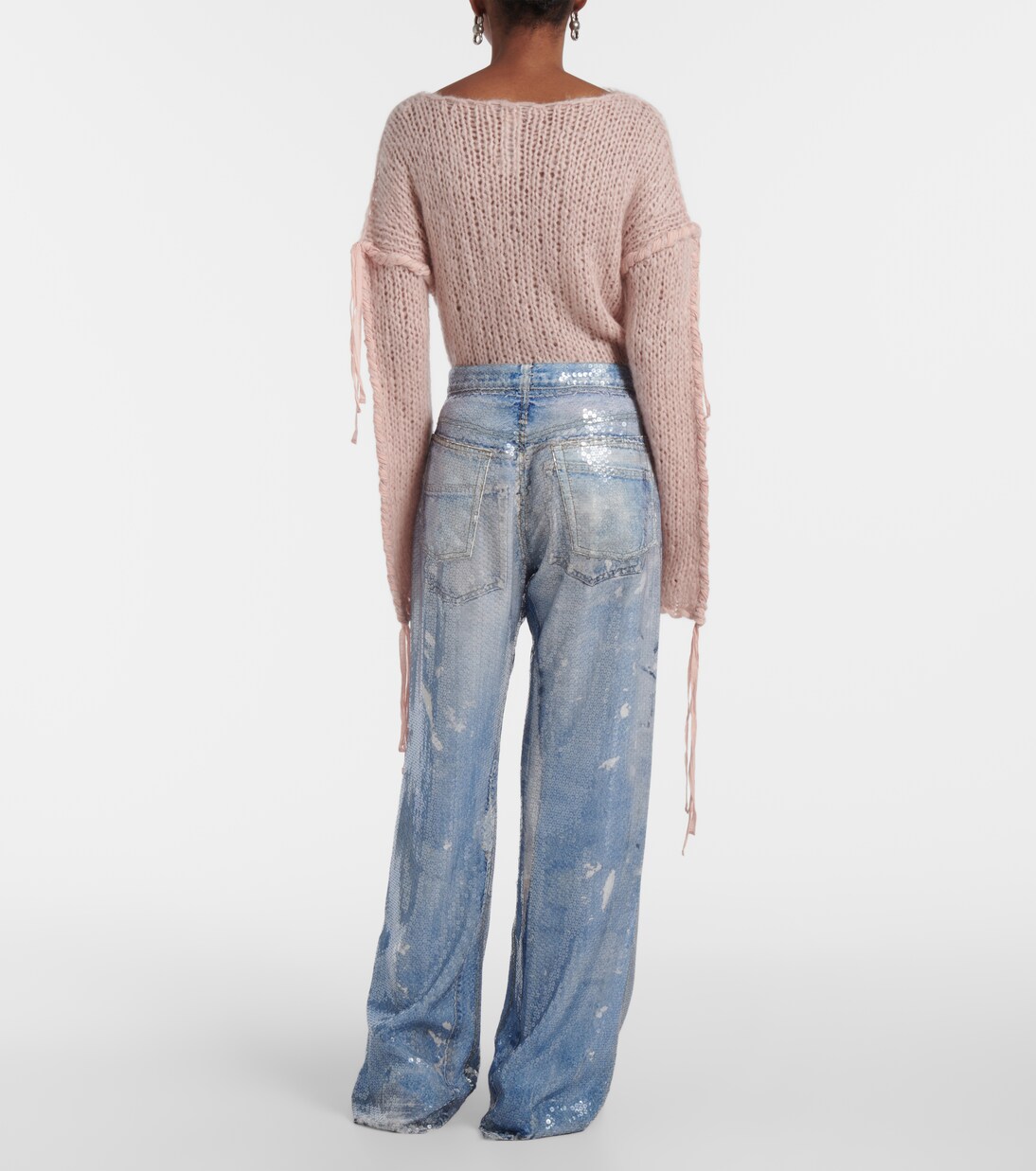 GRAFFITI TROMPE-L’OEIL LAYERED PANTS / BLU