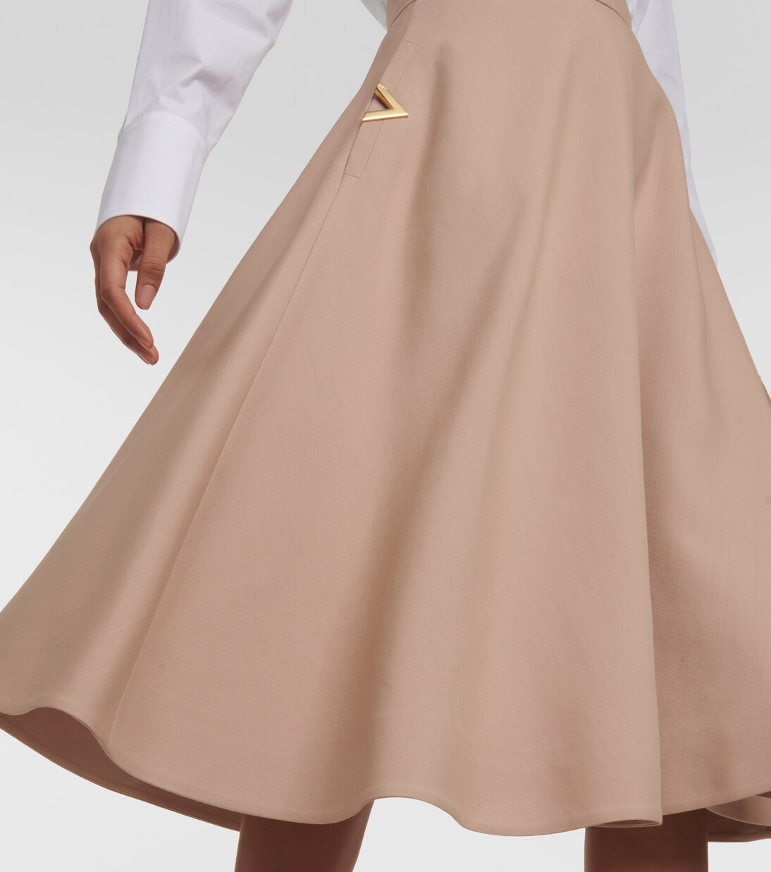 Falda midi de Crepe Couture con VGold | Valentino