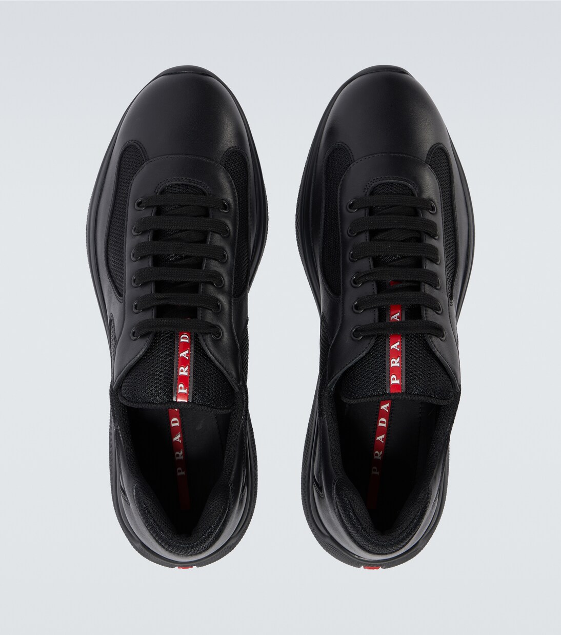 Leather sneakers in black - Prada | Mytheresa