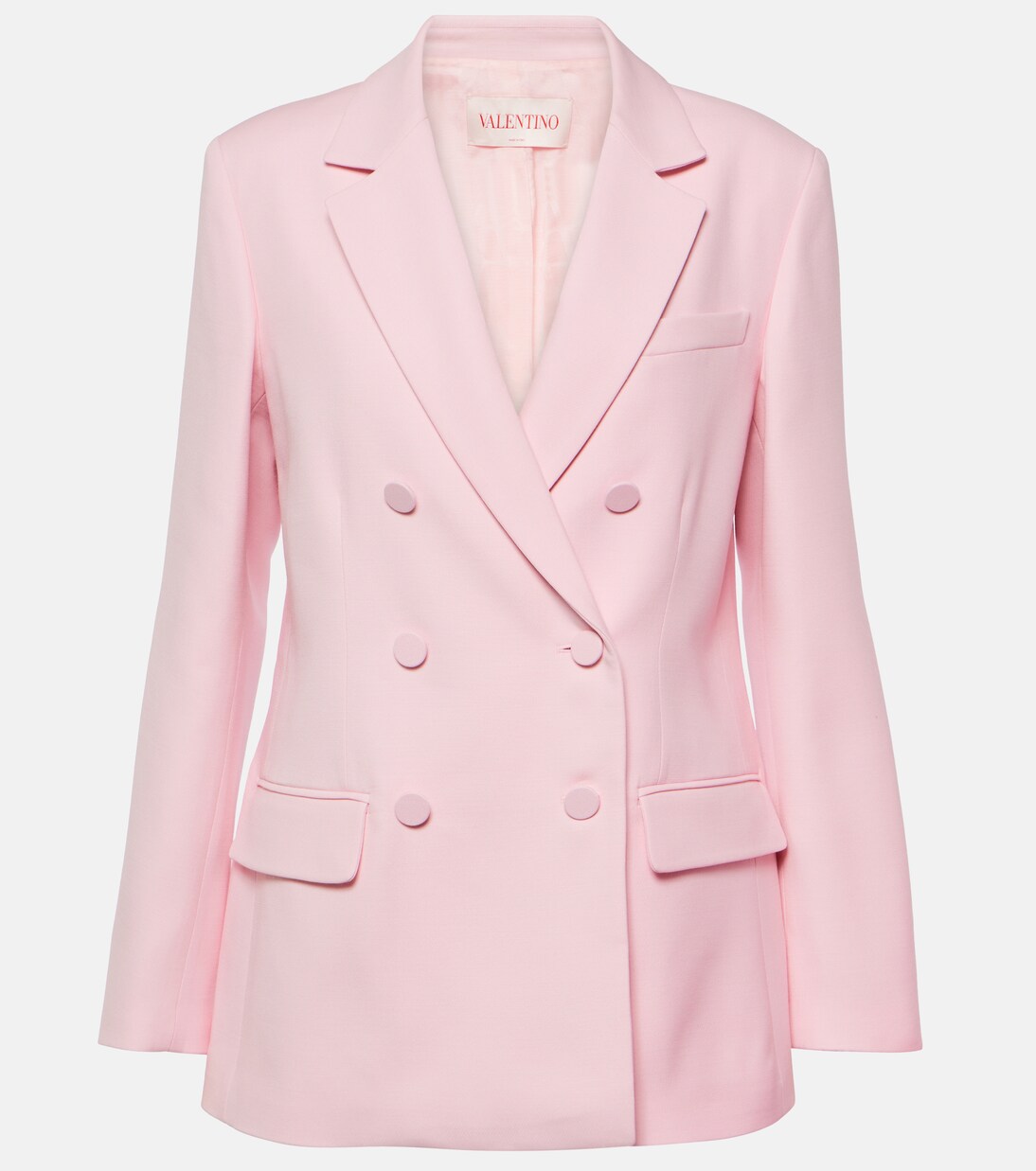 Double-breasted wool and silk blazer | Valentino