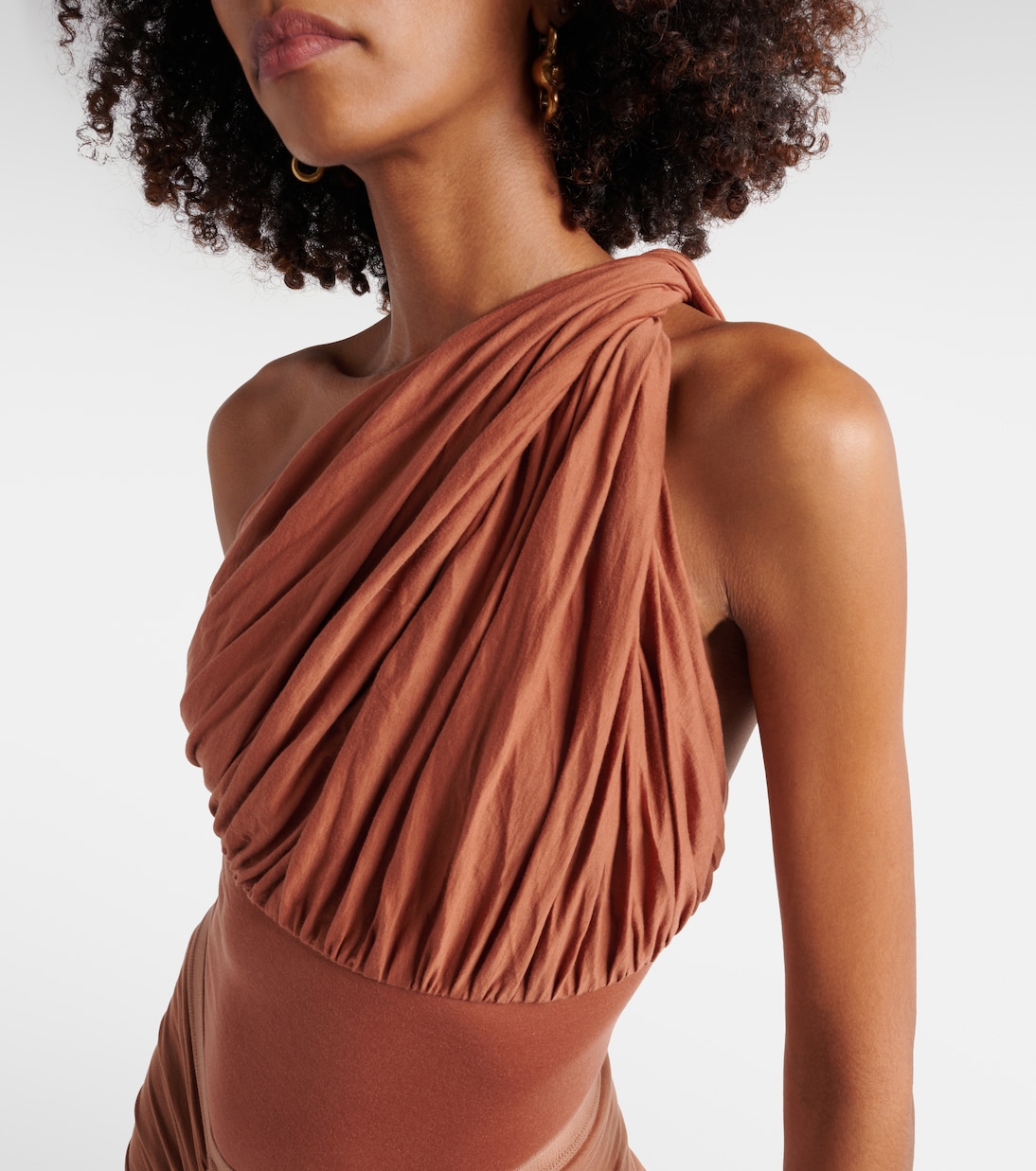 One-Shoulder-Body Lido in Braun - Rick Owens | Mytheresa