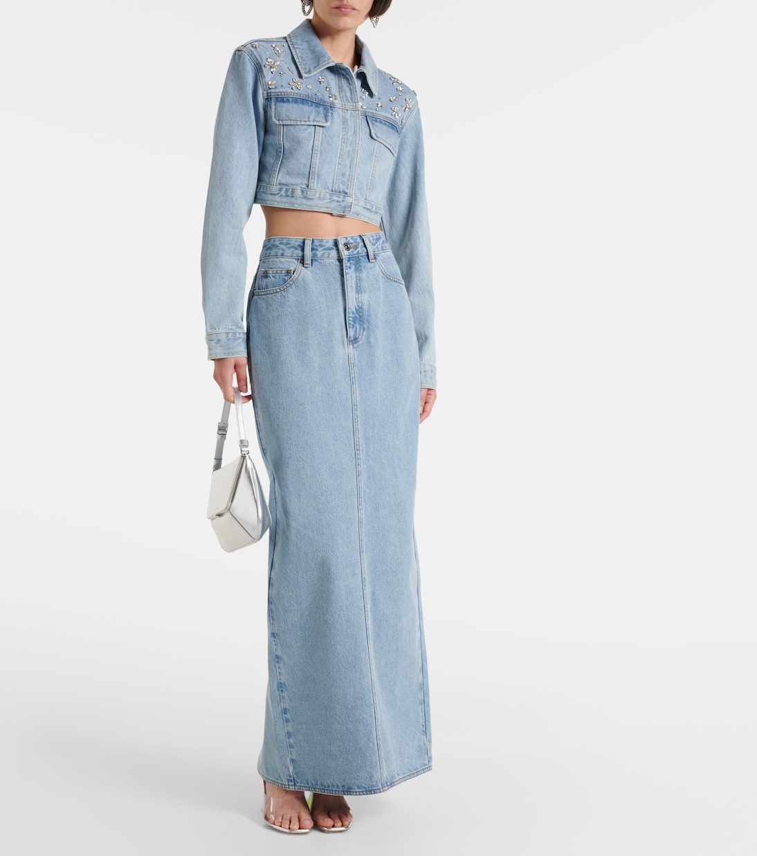 Jeansrock in Blau - Self Portrait | Mytheresa