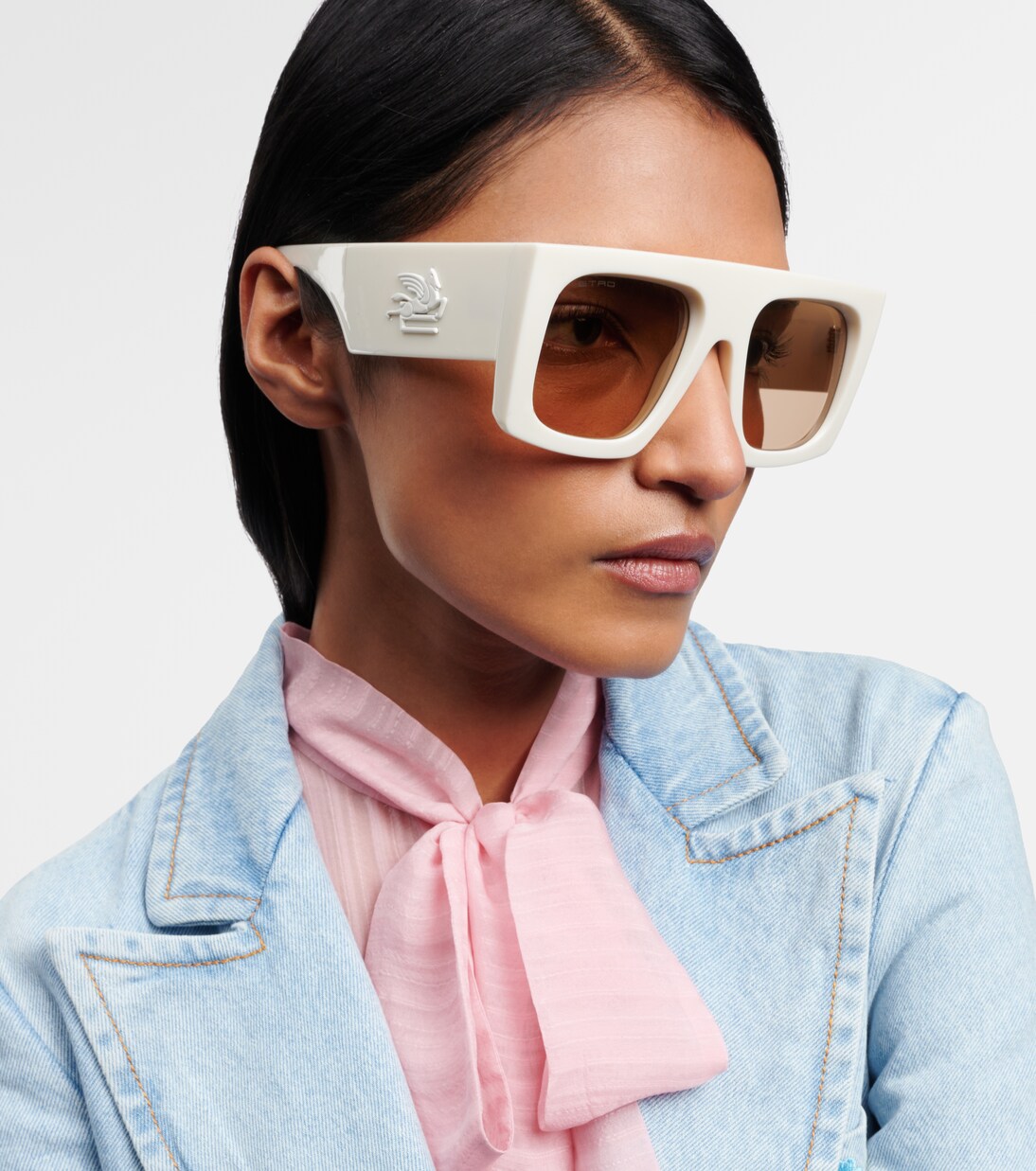 Eckige Sonnenbrille Etroscreen in Weiß - Etro | Mytheresa