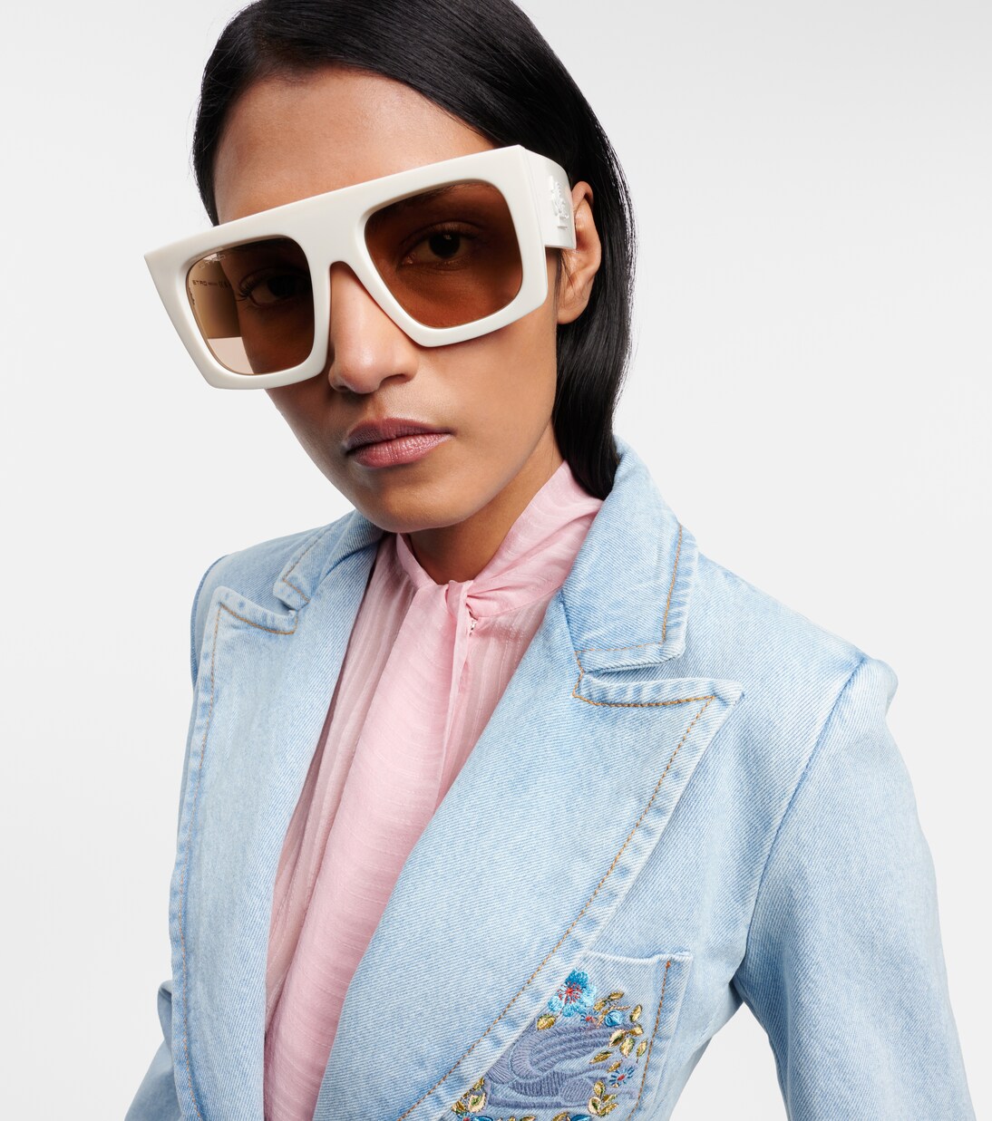 Eckige Sonnenbrille Etroscreen in Weiß - Etro | Mytheresa