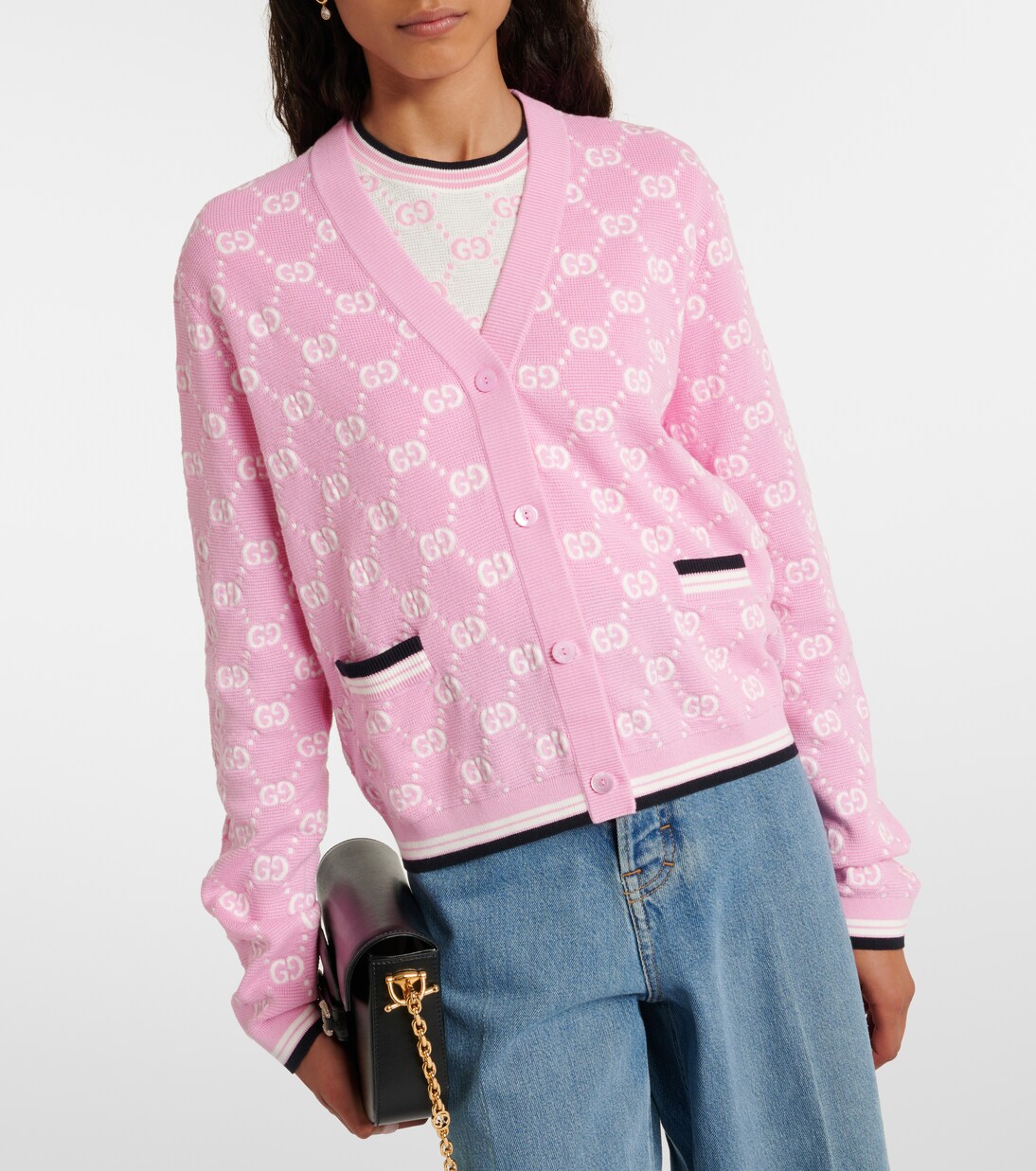 Cardigan GG aus Baumwolle in Pink - Gucci | Mytheresa 