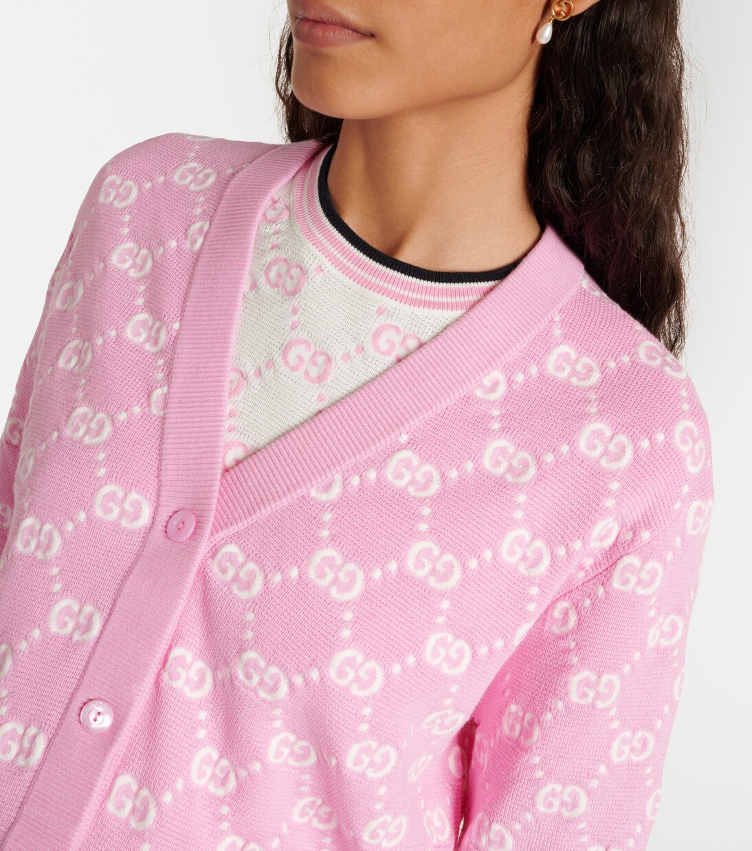 Cardigan GG aus Baumwolle in Pink - Gucci | Mytheresa 