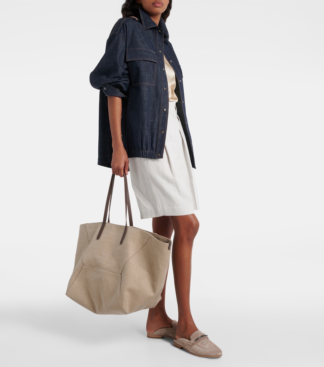 Shopper Large aus Canvas in Grau - Brunello Cucinelli | Mytheresa