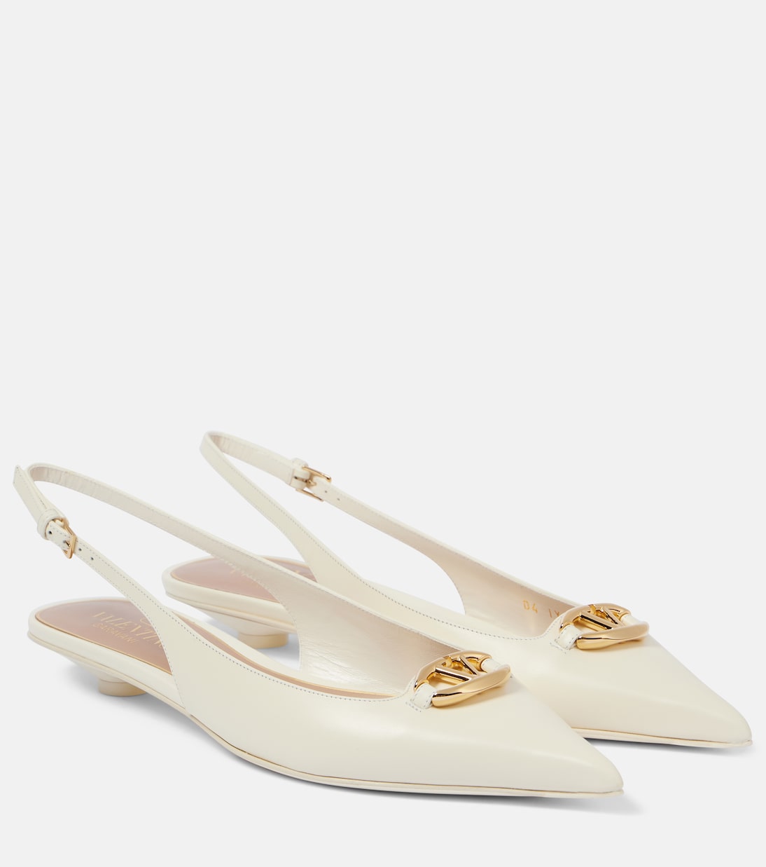 Slingback-Pumps VLogo Signature aus Leder in Weiß - Valentino  