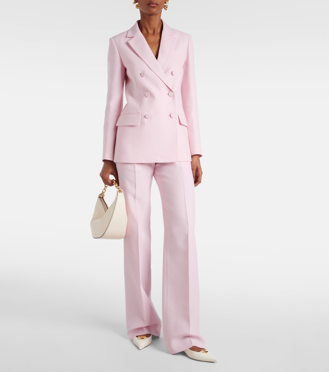 Slingback-Pumps VLogo Signature aus Leder in Weiß - Valentino  