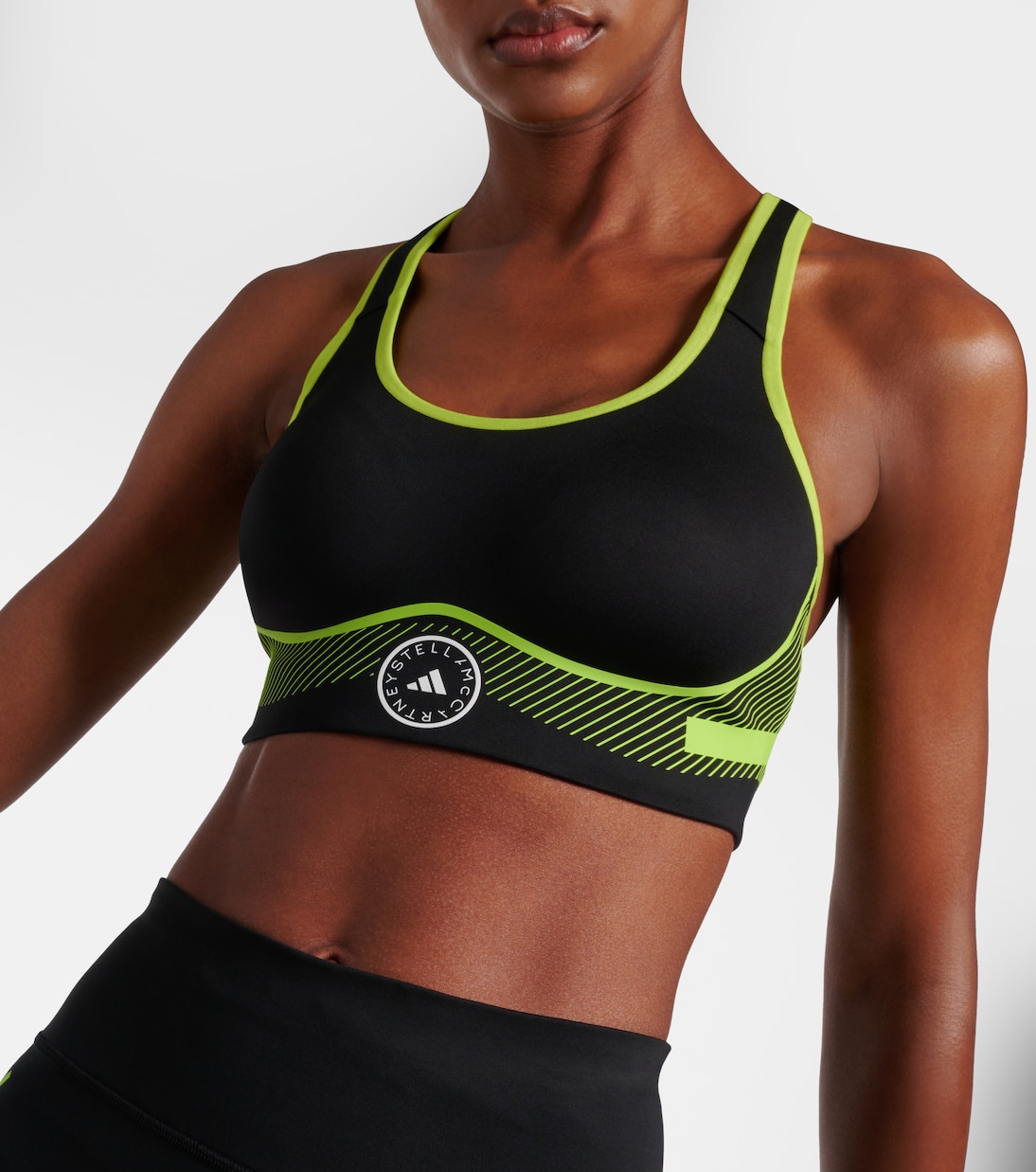 Bedruckter Sport-BH in Schwarz - Adidas By Stella Mc Cartney 