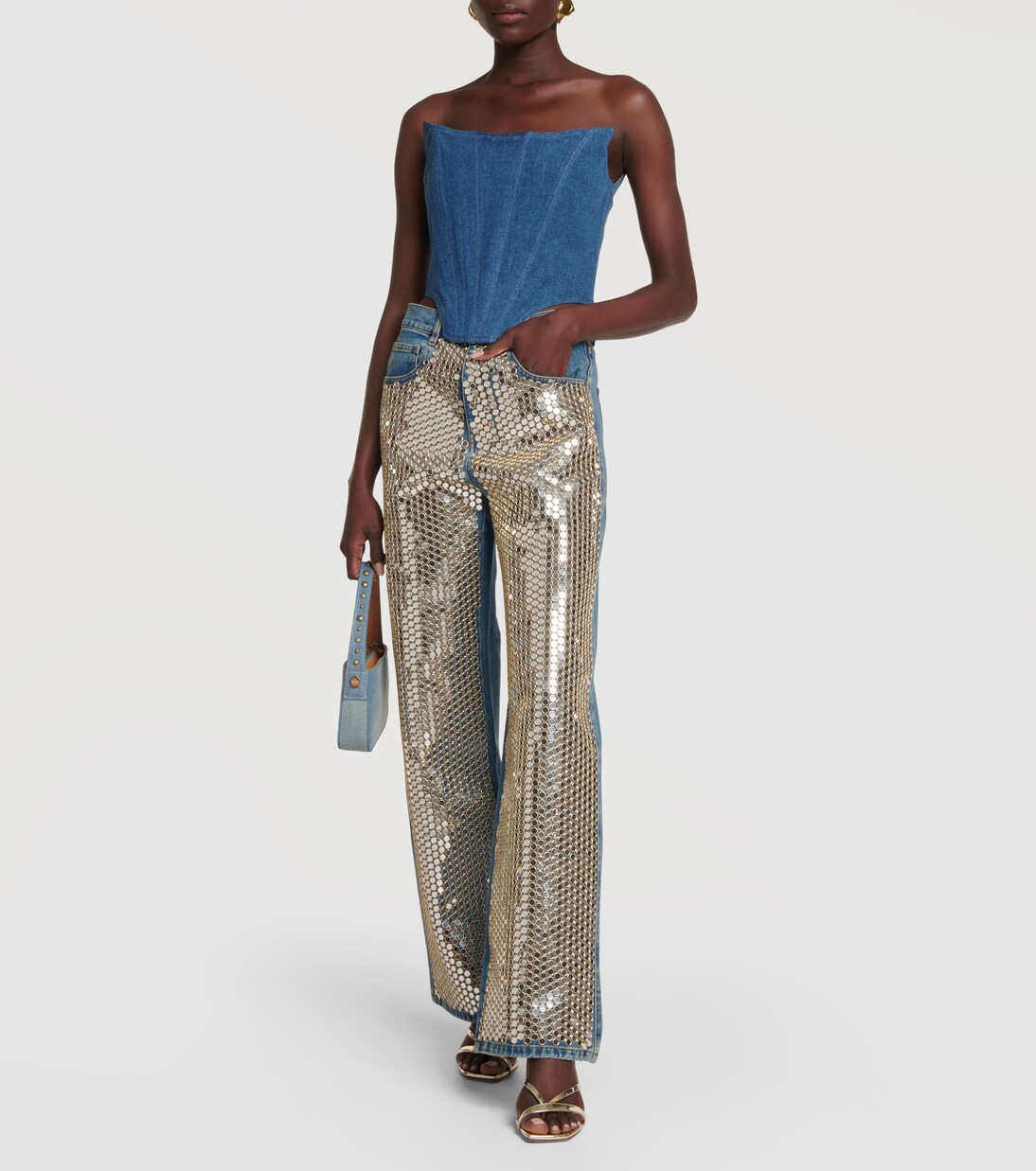 Top bustier en jean