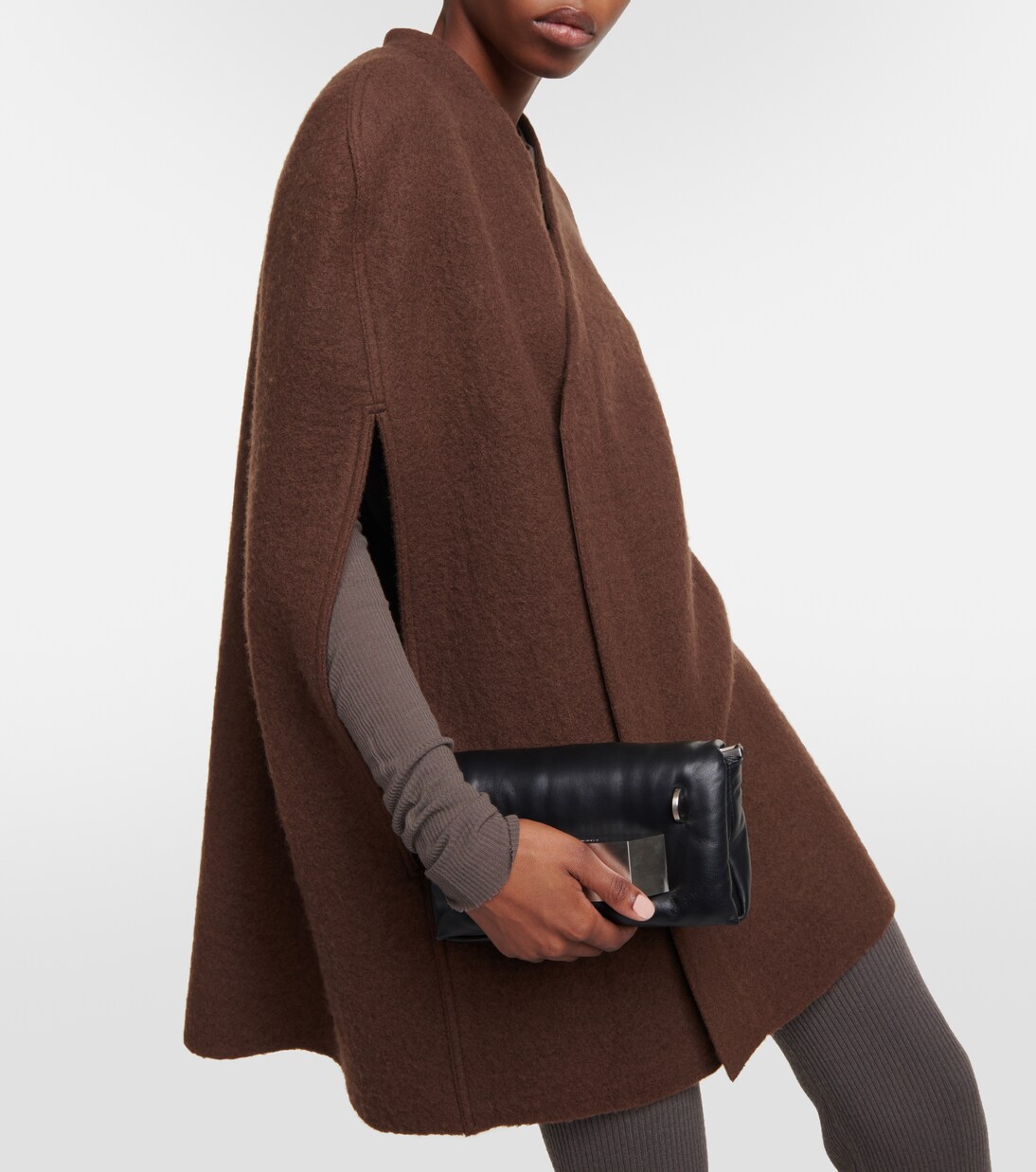 Wool zipped cape | Rick Owens