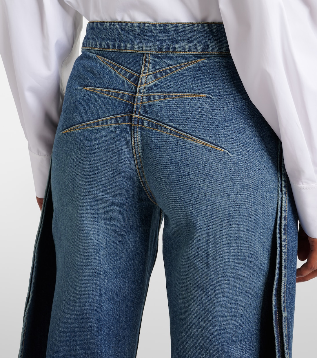 Charlie B Straight Jeans With Petal Detail