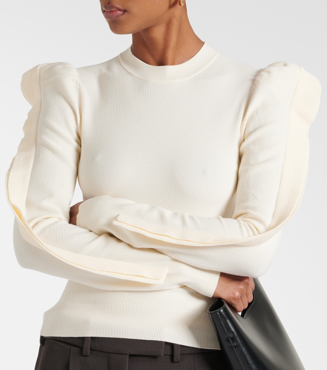 Genero ruffled jersey sweater in beige - Max Mara | Mytheresa