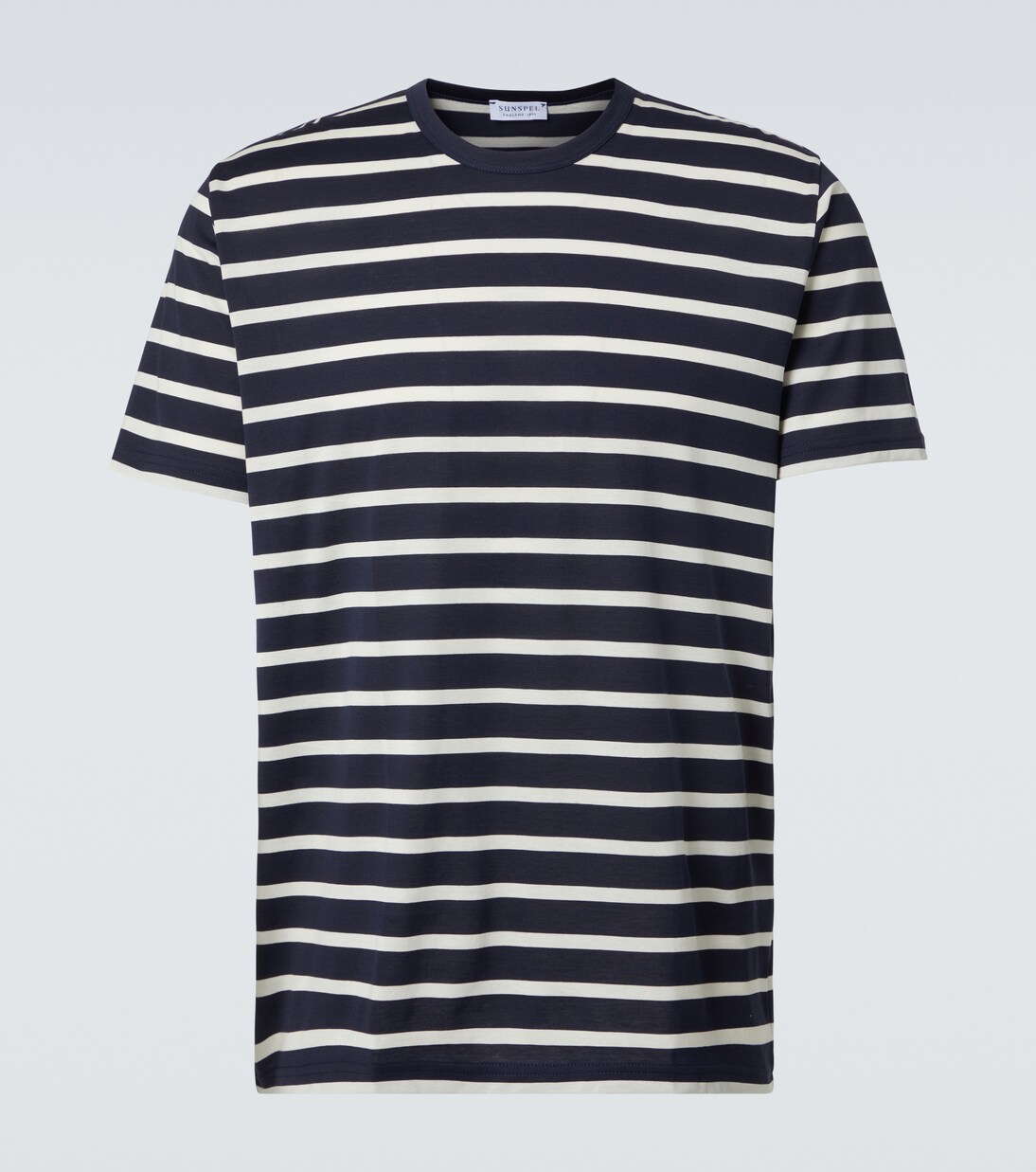 SS TEE WITH STRIPED LOGO WHITE