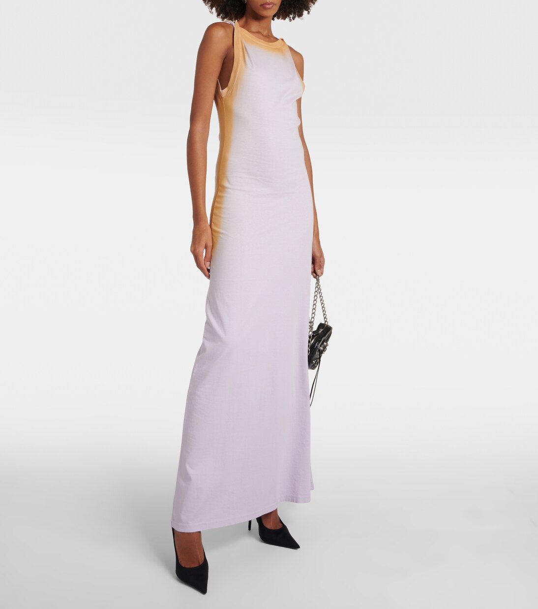 Ribbed-knit cotton maxi dress in orange - Y Project | Mytheresa 