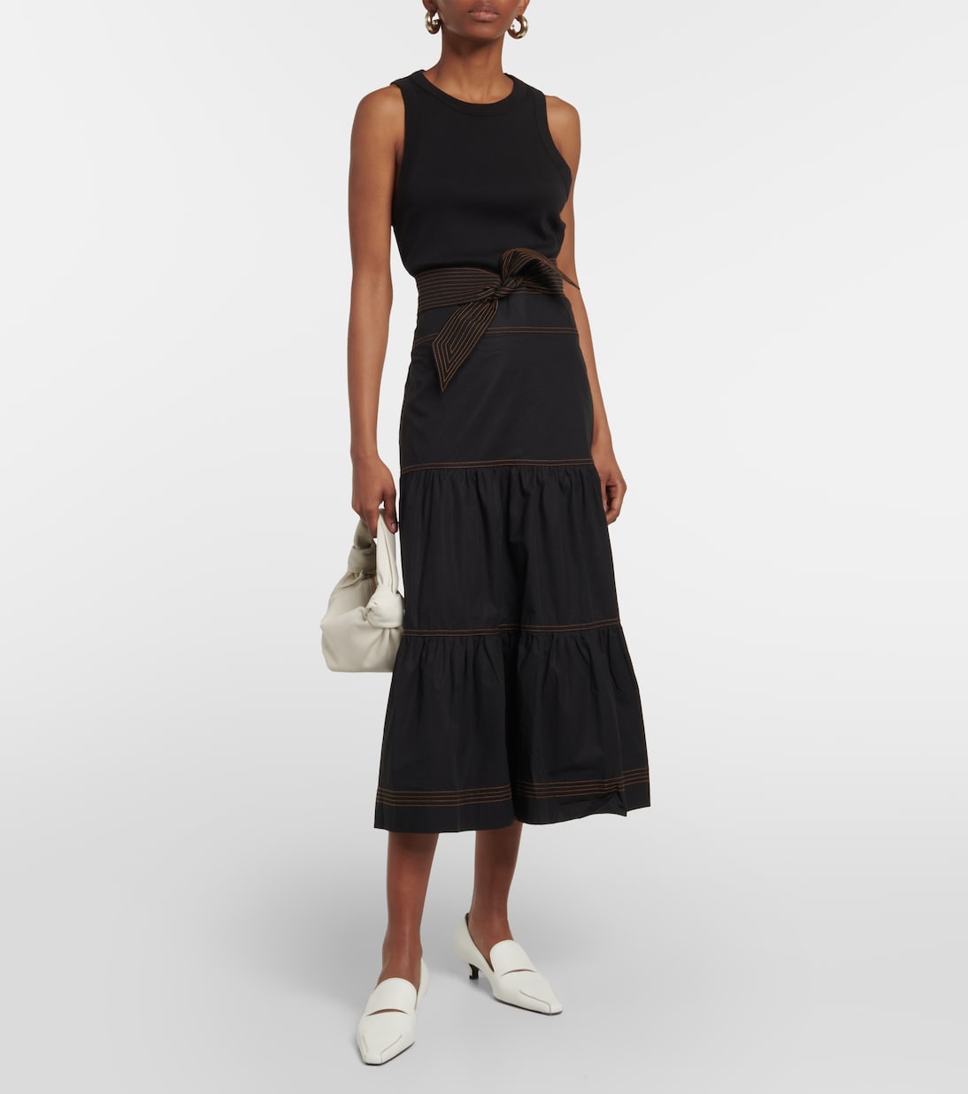 Austyn cotton blend maxi dress in black Veronica Beard Mytheresa