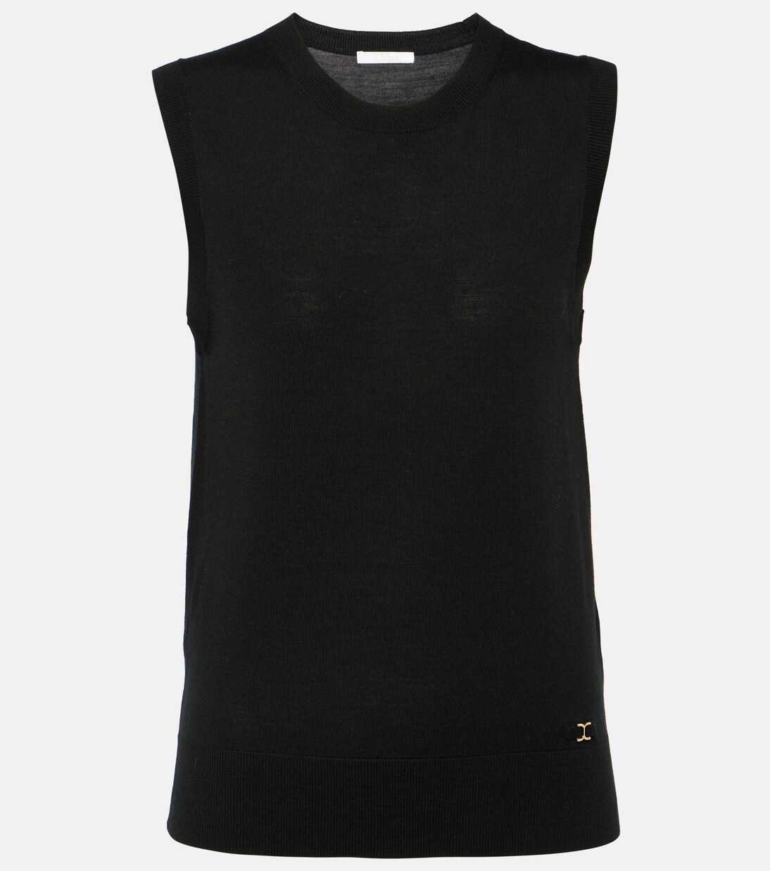 Chloe Knit Crop Top (Angora Black) main image 1