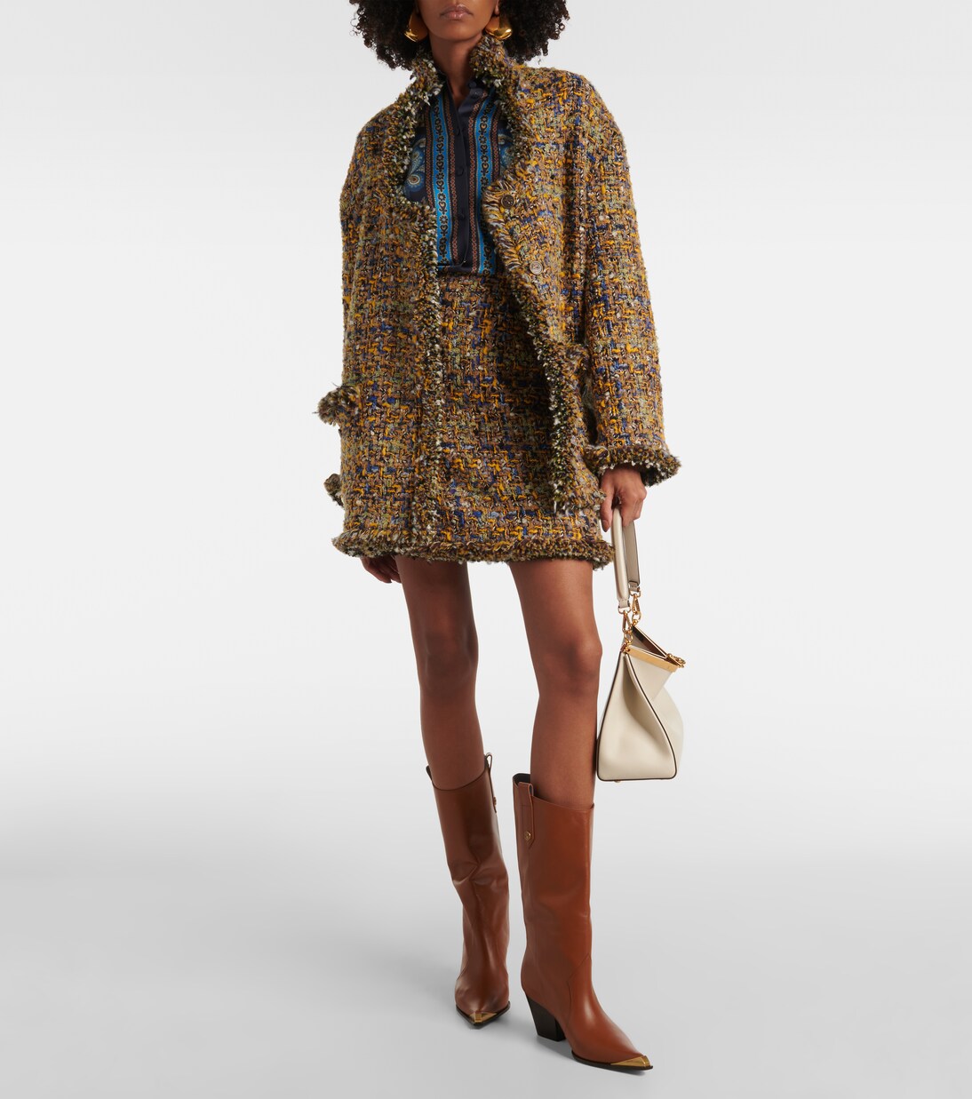 Mini-jupe Club Monaco Tweed Et Cuir - Taille 0 - Neuf Avec étiquettes